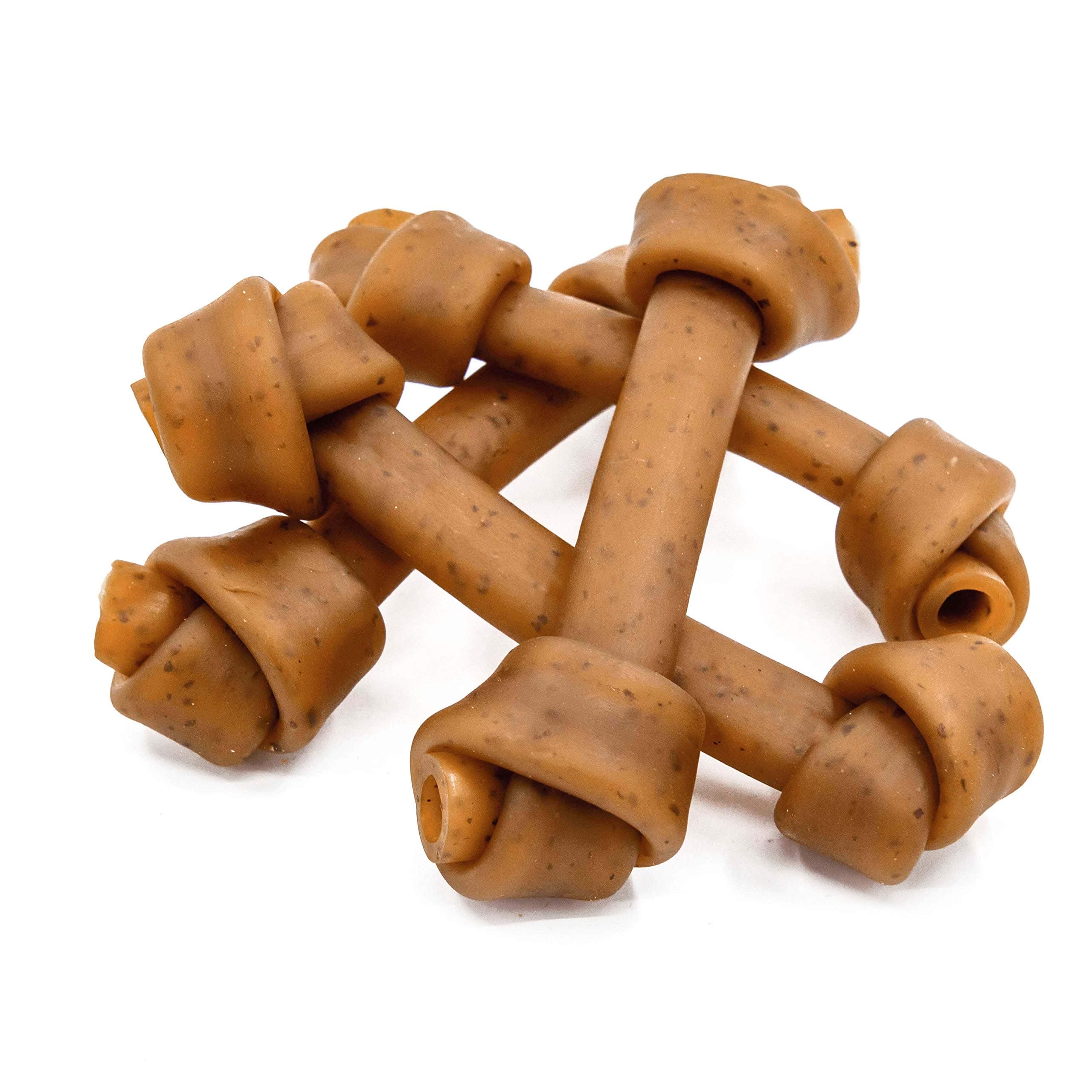 Jungle Calling Rawhide Free Dog Treats, Peanut Butter Bones, 6.5'' Pet Chews for Medium and Large Dogs,Digestible Chewing Snacks,4 Count (Pack of 1)