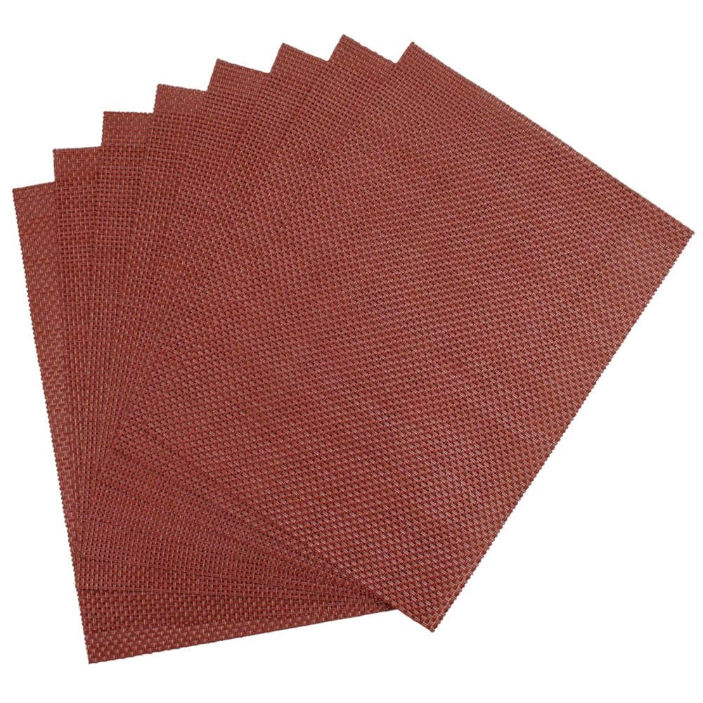 Benson Mills Longport Woven Vinyl Placemat, Rumba Red, Set of 8