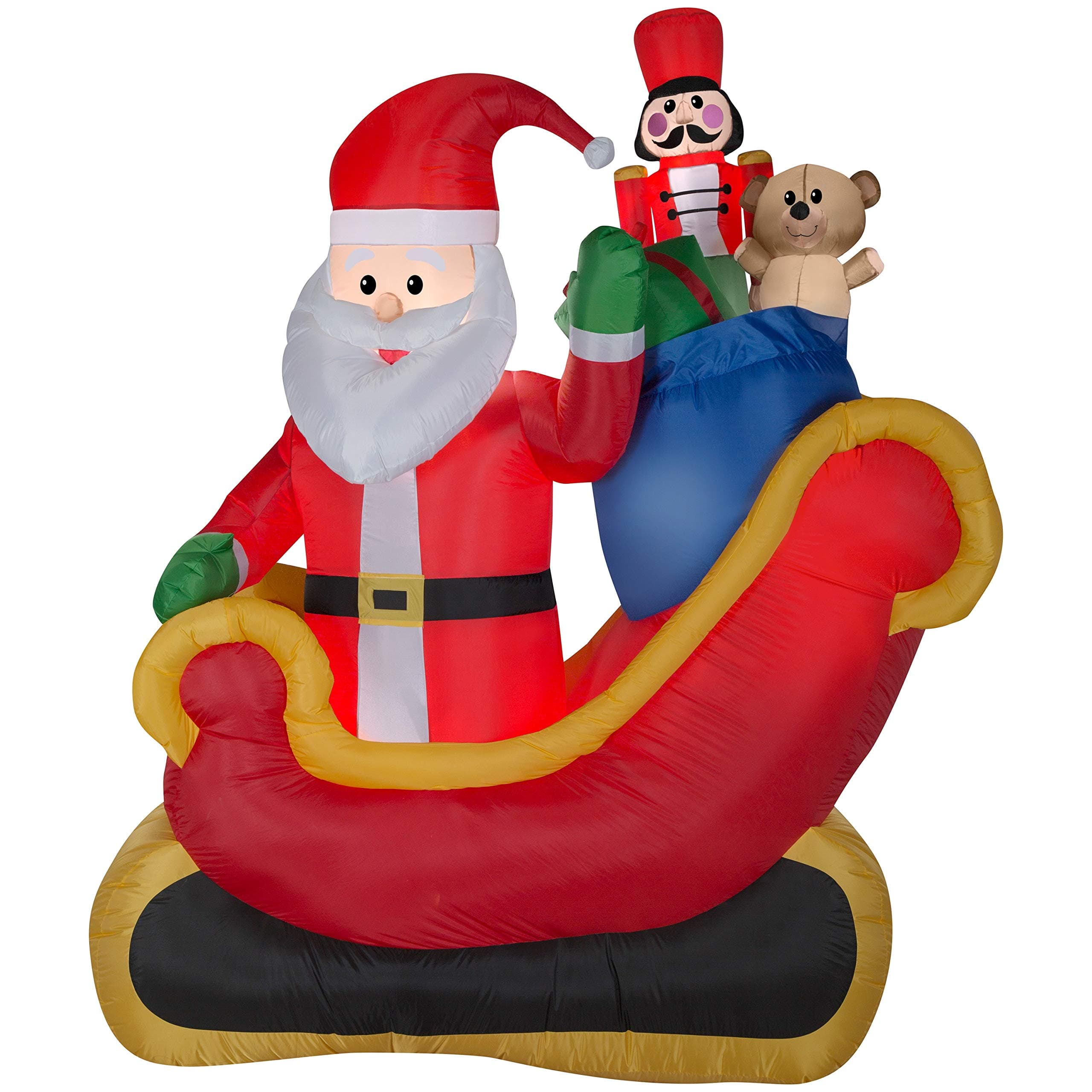 Airblown Inflatable Santa Sleigh with Gifts Scene 7.5ft tall Outdoor Decoration