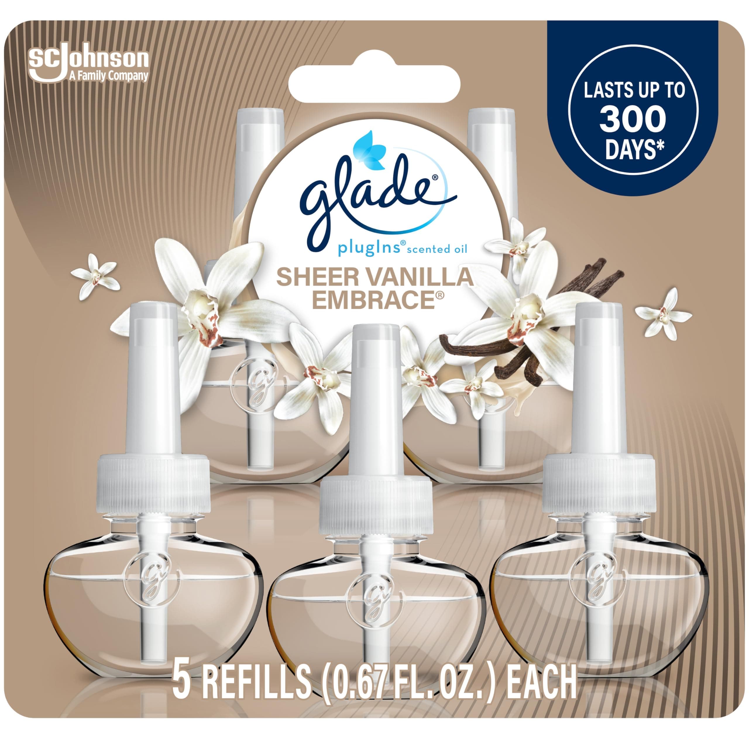 [glade/grade] Plug-in Oil Refill (Pack of 5) Sheer Vanilla Embrace Glade Plugins Scented Oil Sheer Vanilla Embrace 5 refills 3.35floz (3.5 fl oz) [Parallel import goods]