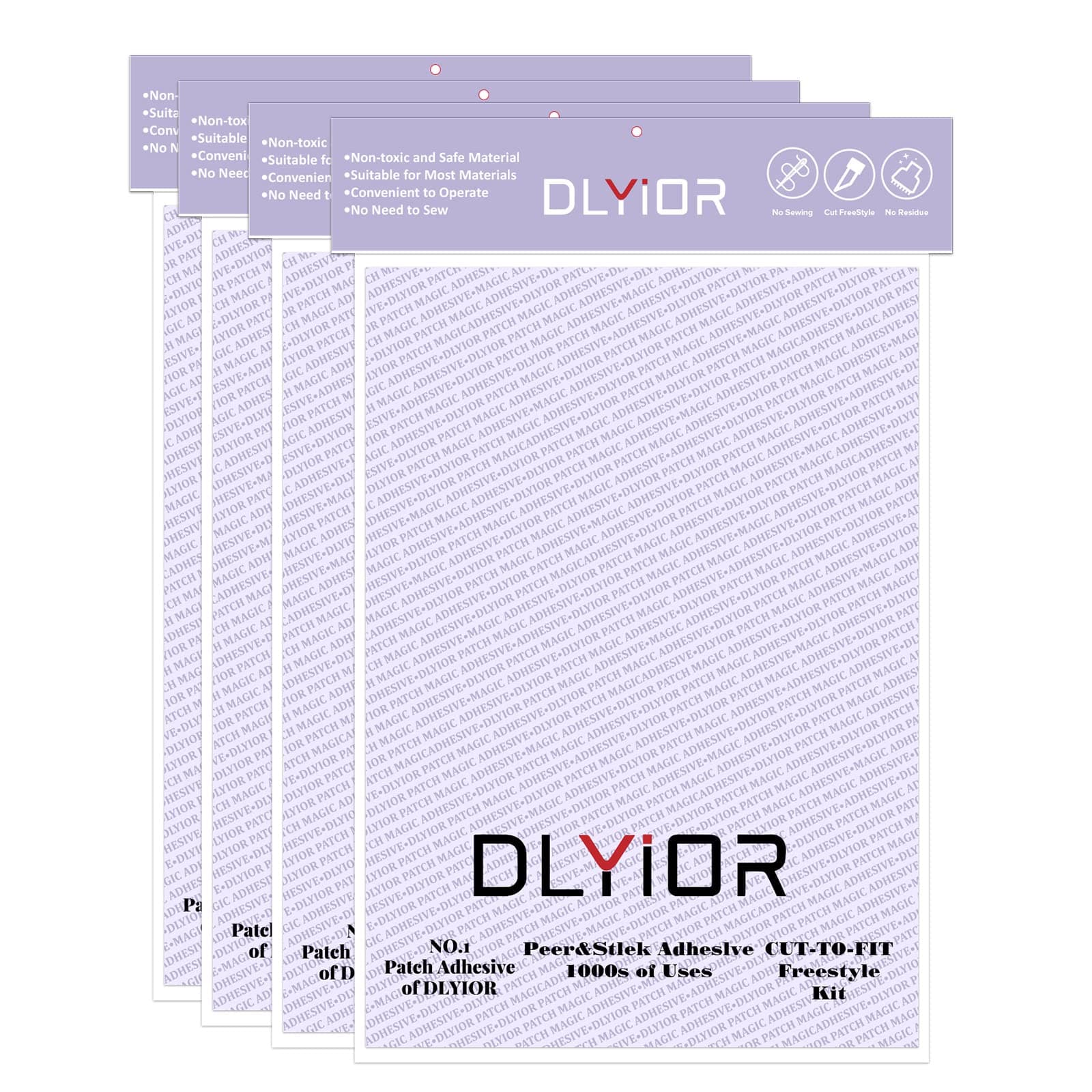 Patch Magic Adhesive, Washable Double-Sided Glue for Iron On Patches and Cut to Fit Freestyle Girl Scout Patches Kit.(4 Pack)