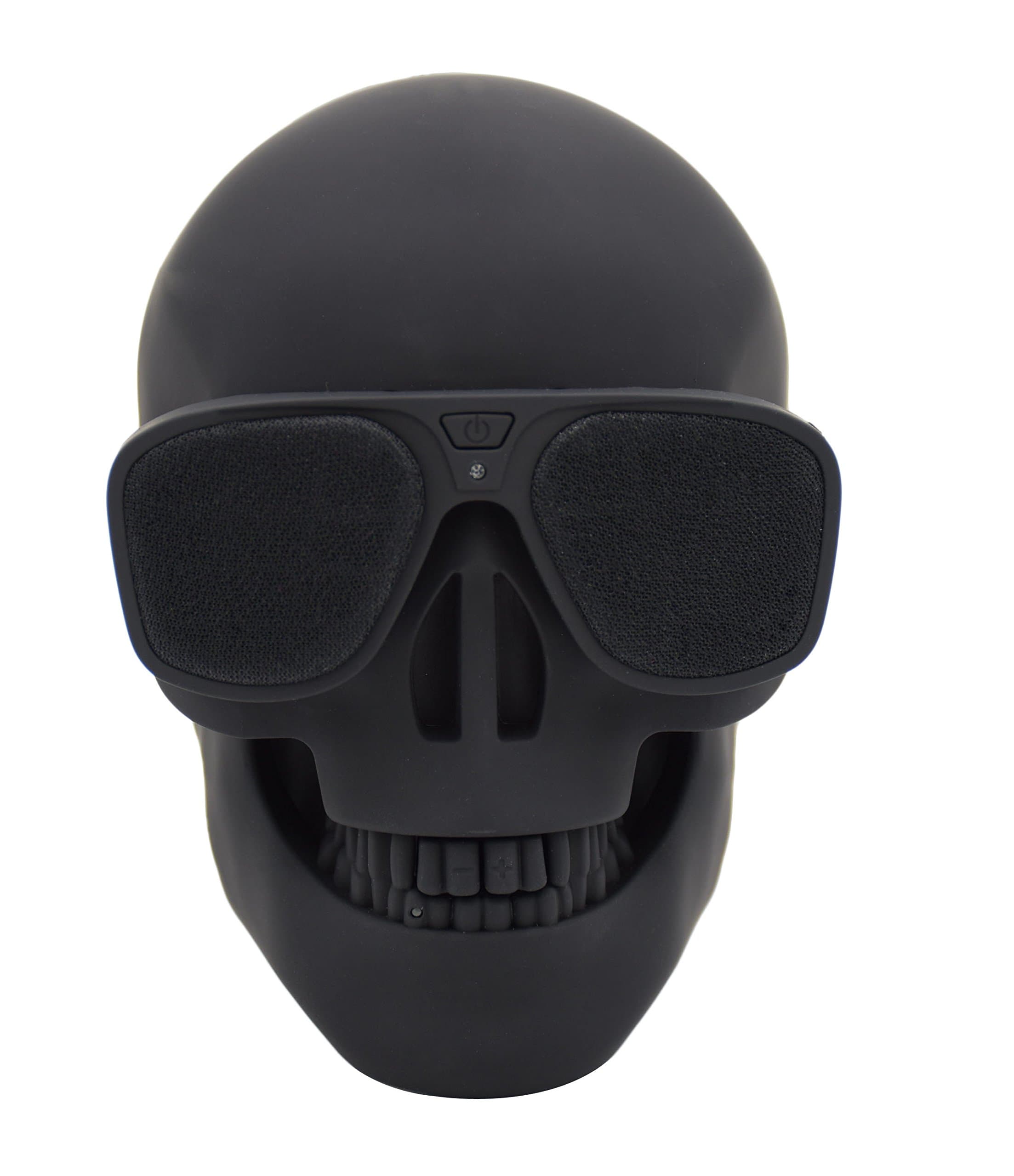 Quarkware Skull Protable Wireless Stereo Bluetooth Speaker with HD Sound and Bass, Cool Creative Gift Party Time Prop (Matte Black)
