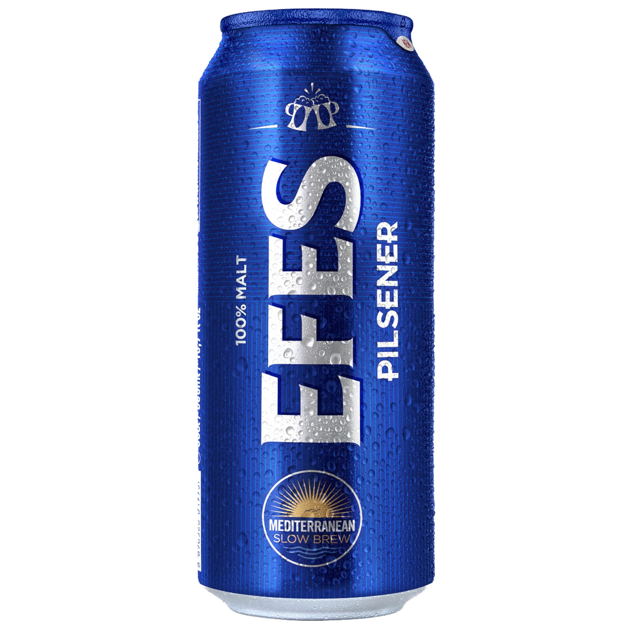 Efes Pilsner Lager – Turkish Pilsener, Bottom-Fermented with Hallertau Hops – 12 x 500ml Cans, 5 percent ABV – Serve Well-Chilled with Barbecue and Mezze; Great for Get-Togethers