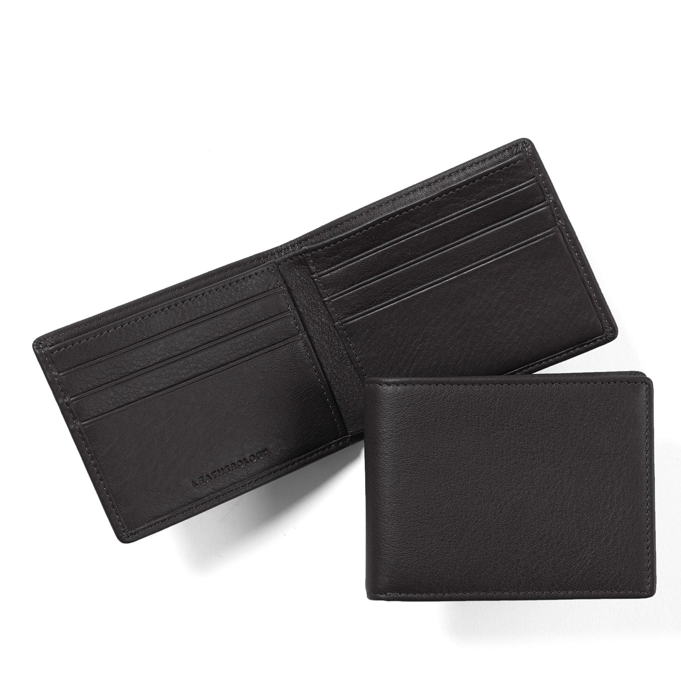 Thin Bifold Wallet for Men – Slim Front Pocket Wallet with 6 Card Slots, Bill Compartment & 2 Interior Pockets – Minimalist Leather Wallet