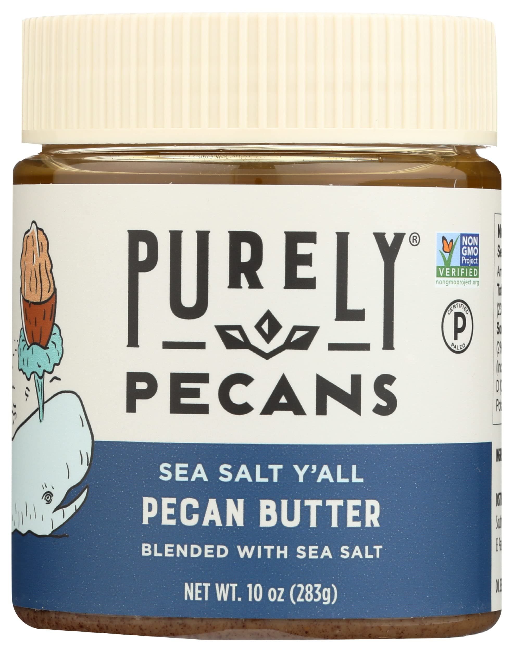 Purely Pecans Nut Butter - Gluten-Free, Non-GMO, Keto, Paleo, Kosher, Vegan - Creamy Pecan Butter - 10oz Sea Salt Yall