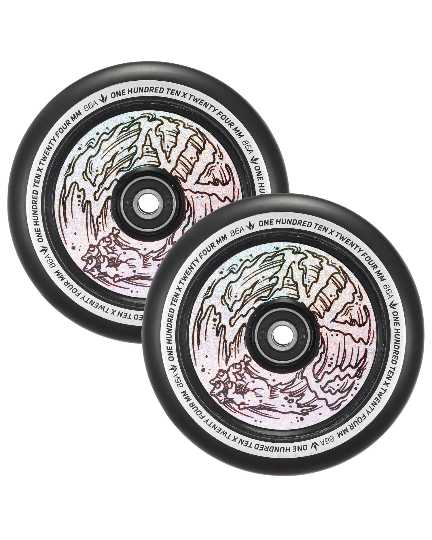 Envy Scooters Hollowcore Wheels Pair - 110mm x 24mm - Hologram Hand