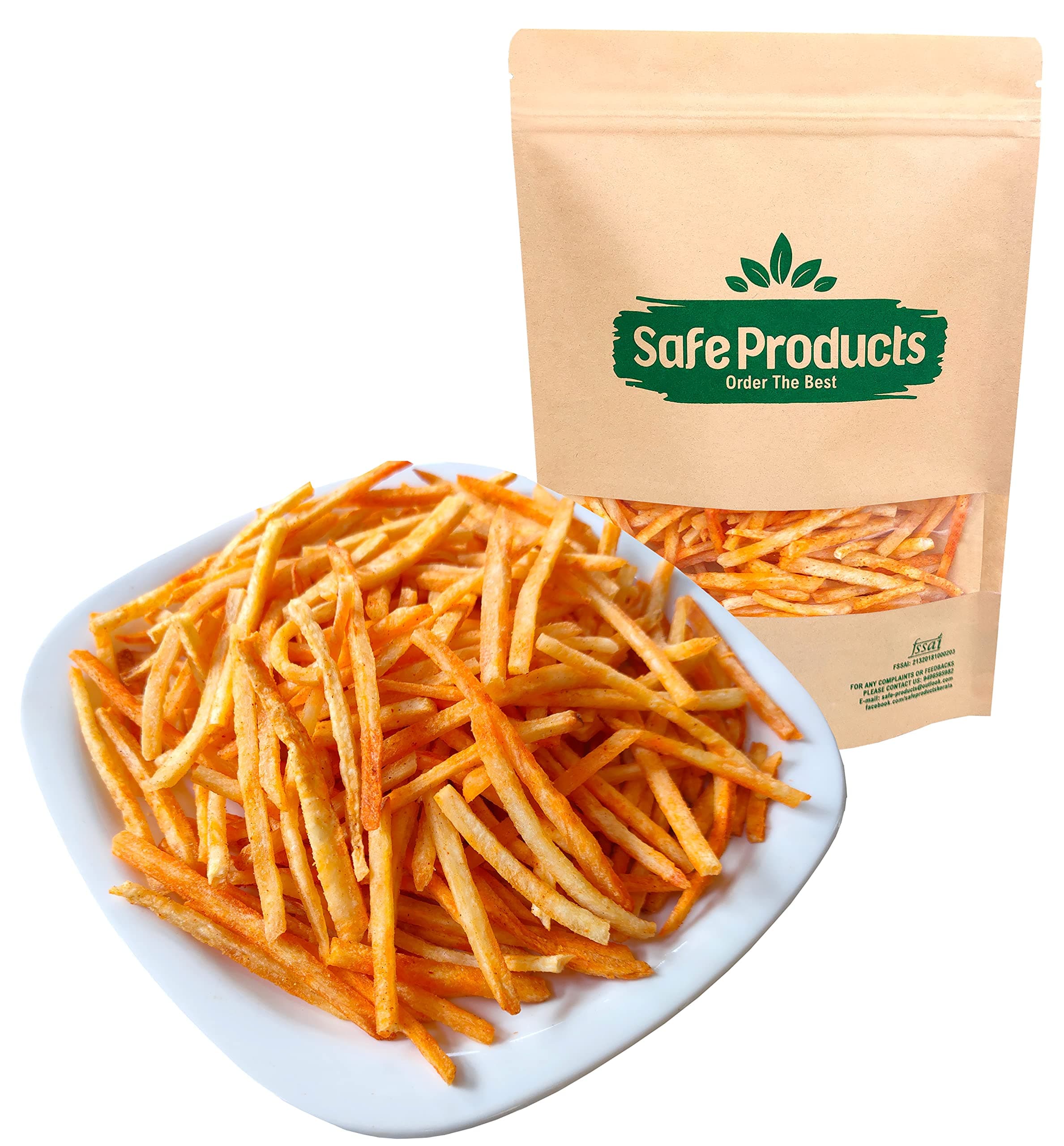 Safe Products Tapioca Chips/Kappa Kolli [250 Gm] Healthy Namkeen Snacks