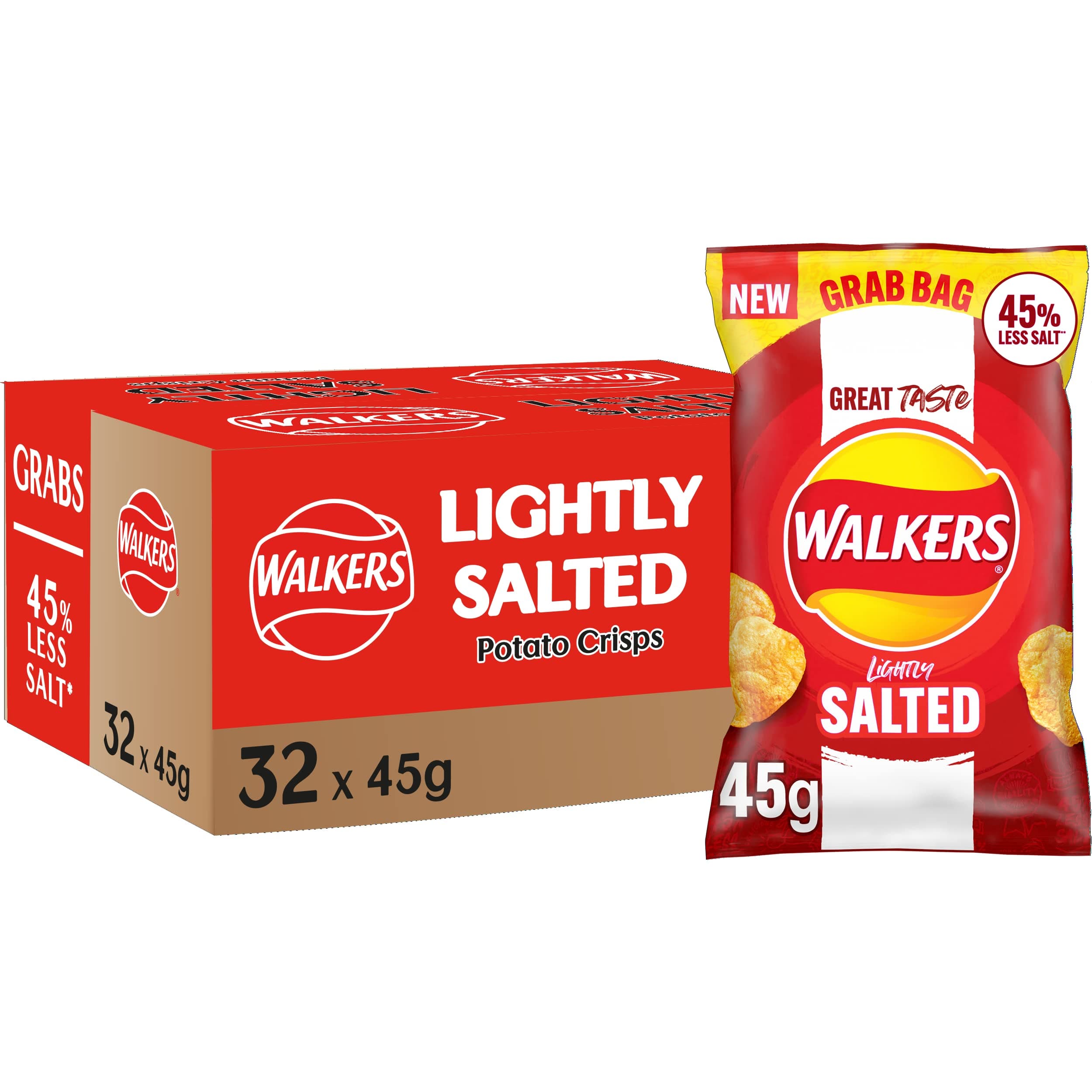 Less Salt Lightly Salted Crisps 45g (Case of 32)