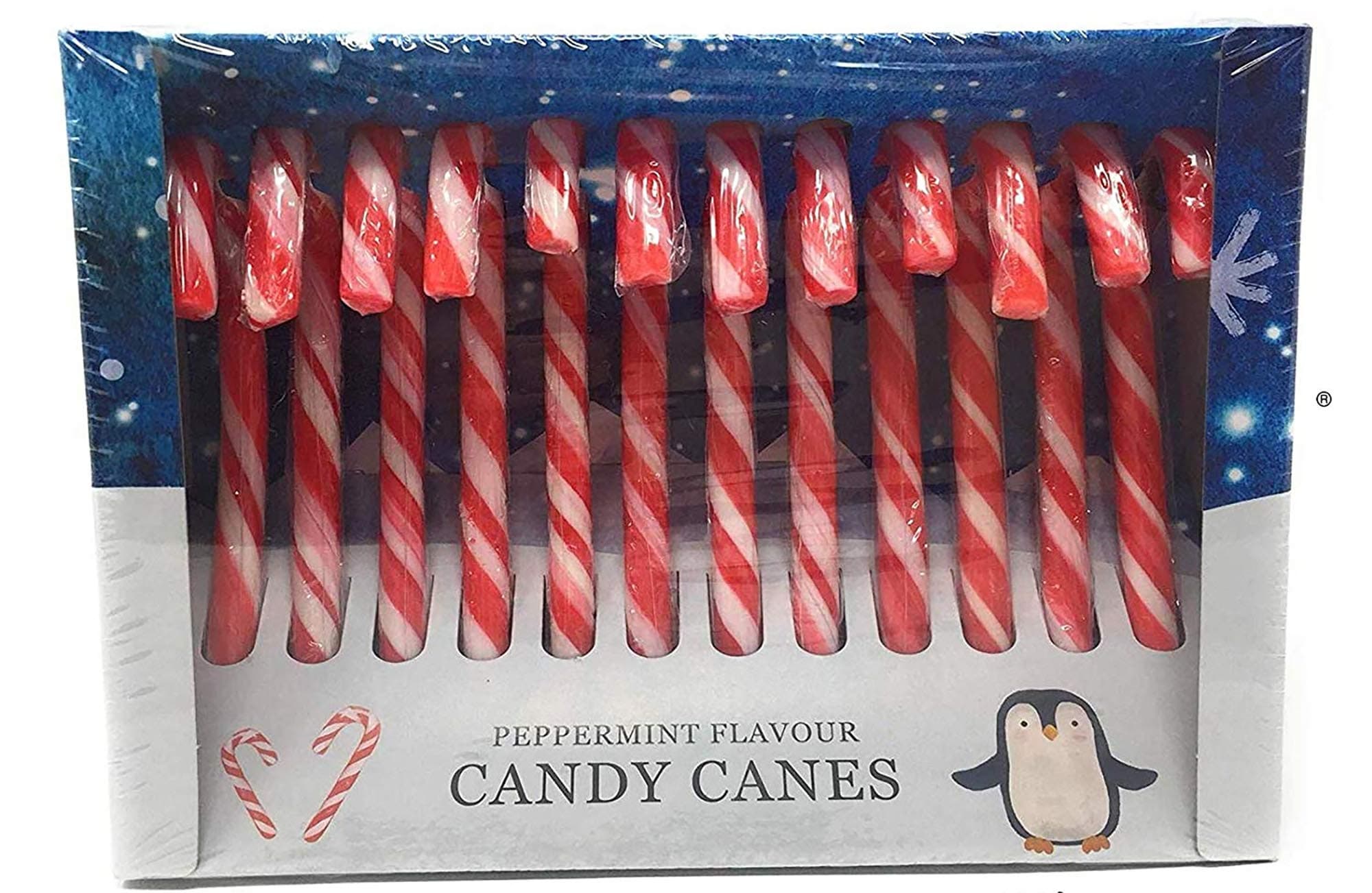 Christmas Peppermint Flavour Candy Canes (Pack Contains 12)