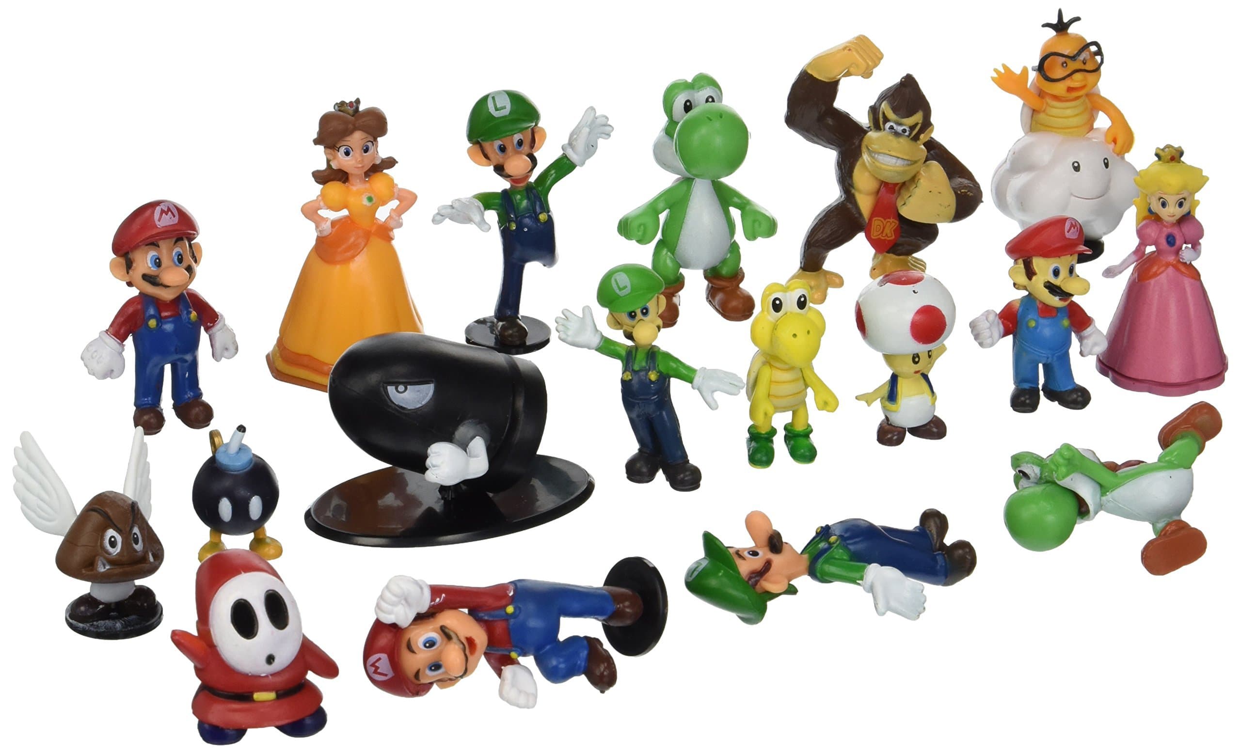 BIGOCT Super Mario Brothers Action Figures Set (18 Piece), 2"