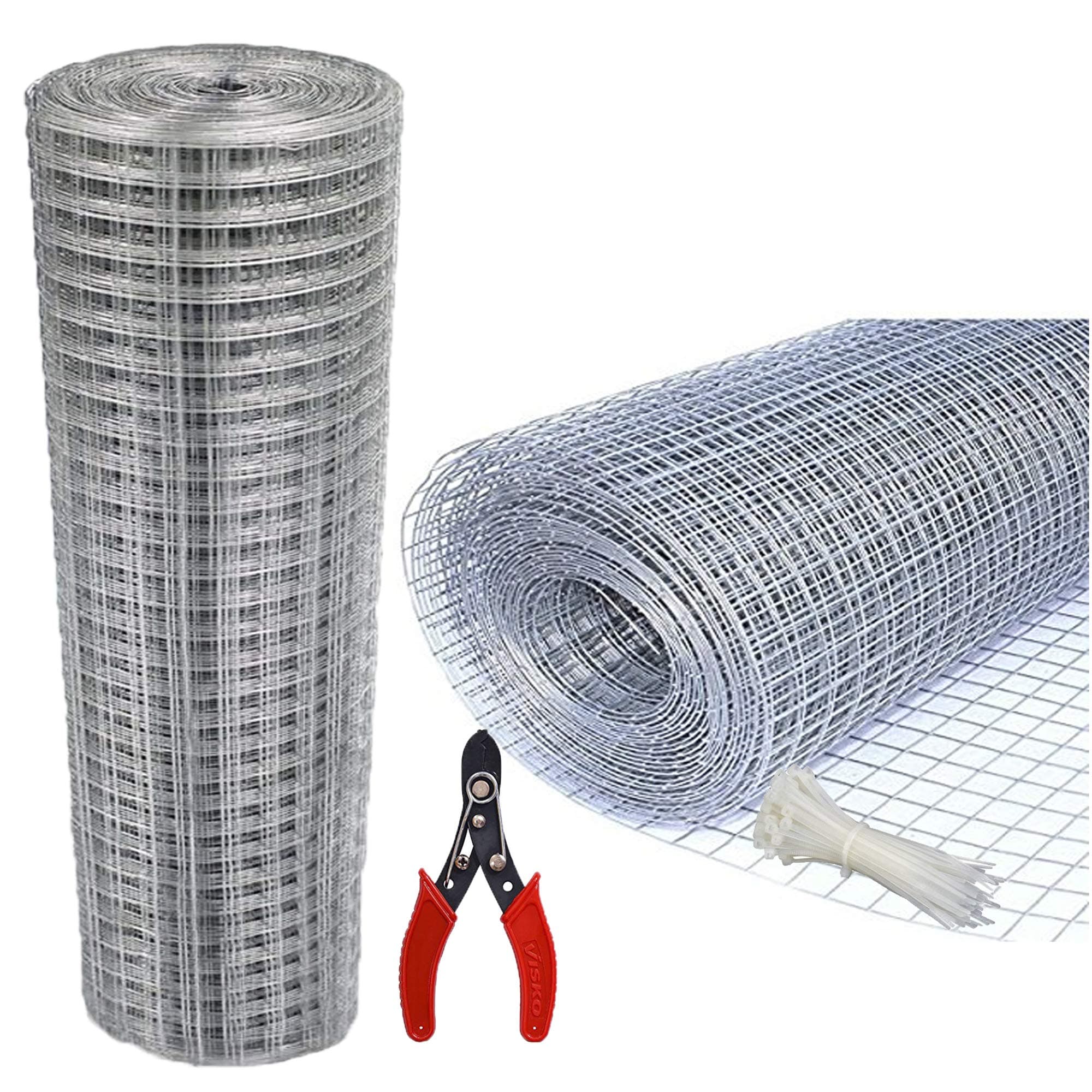 SAI PRASEEDA Welding Wire Garden Fencing Iron Net With 18 Guage Anti Bird 4Feet/40Feet Netting Uv Stablized With 6 Months Guarantee Free 1 Cutter,100 Pvc Wire Tags, Silver