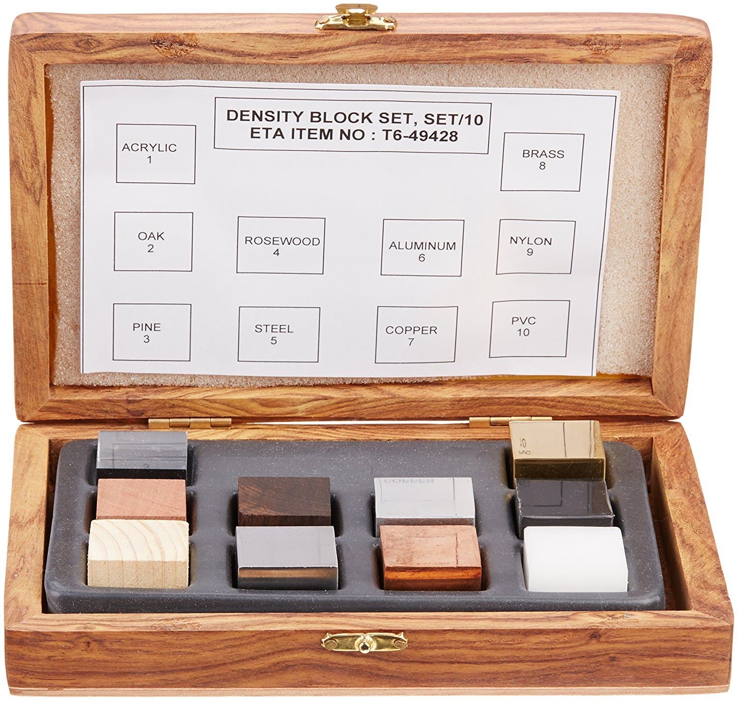 United Scientific DCSET10 Density Cube Set, 10 Cubes