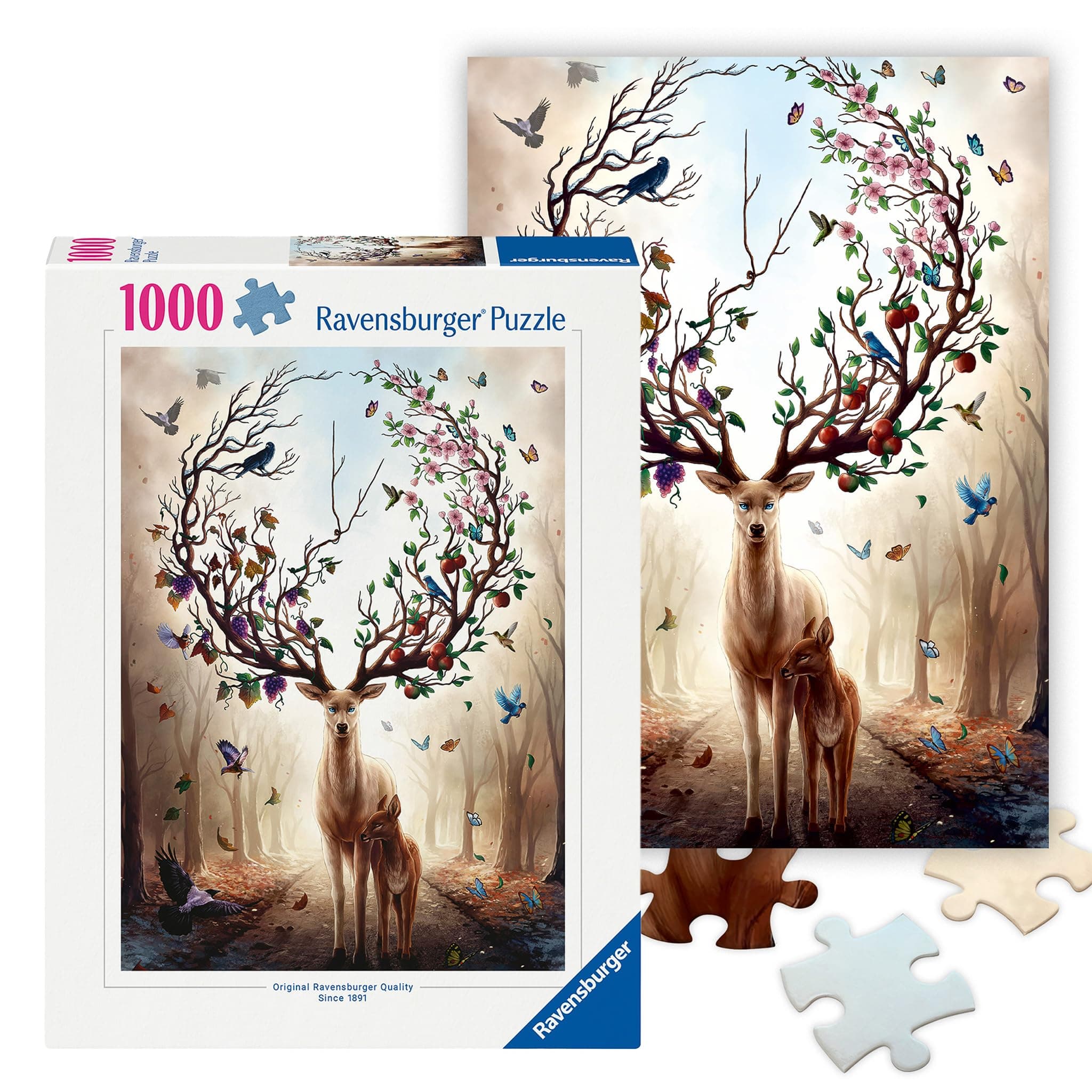 Ravensburger - Fantasy Deer - 1000 Piece Jigsaw Puzzle - Stunning, Vivid Imagery of a Mythical Deer - Bold Colors - Mysterious Scene - Ideal Gift - Frameable Art - Screen-Free Fun - Puzzles for Adults