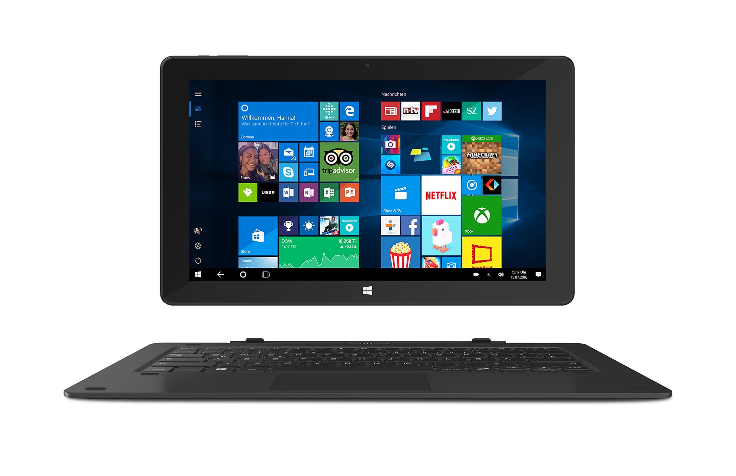 TREKSTOR 38842 SurfTab Twin 11.6-Inch Tablet - (Black) (Intel 1.84 GHz, 2 GB RAM, Windows 10)