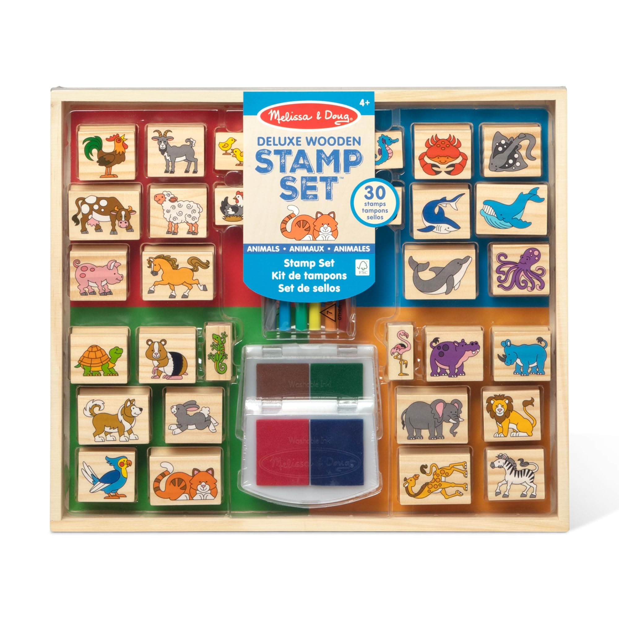 メリッサ&ダグ (Melissa&Doug) 木製 スタンプセット アニマル デラックス 2394 正規品
