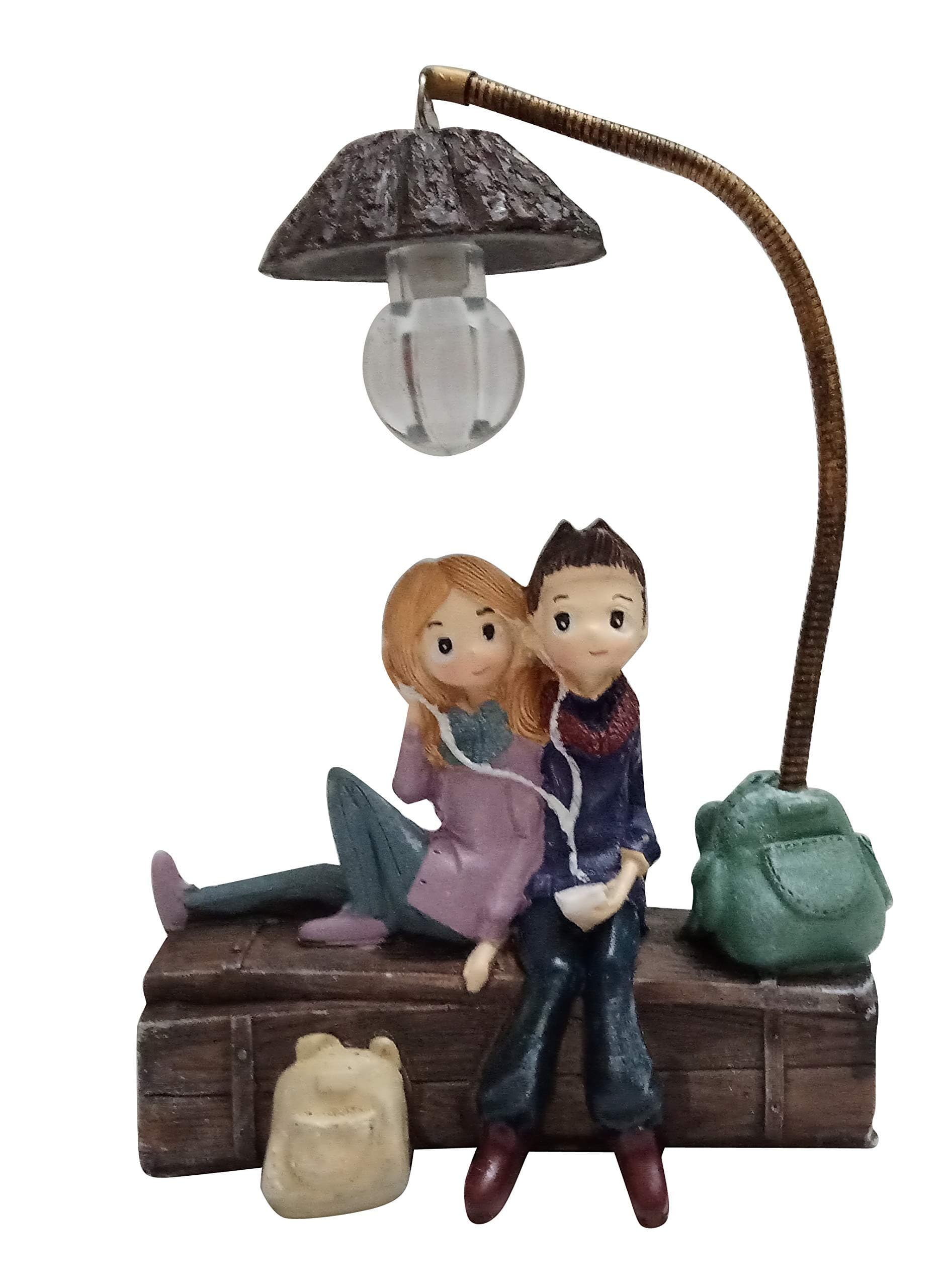 Ethnic Karigari Resin Couple Idol, 12 x 8 x 6 cm, Multicolour, 1 Piece