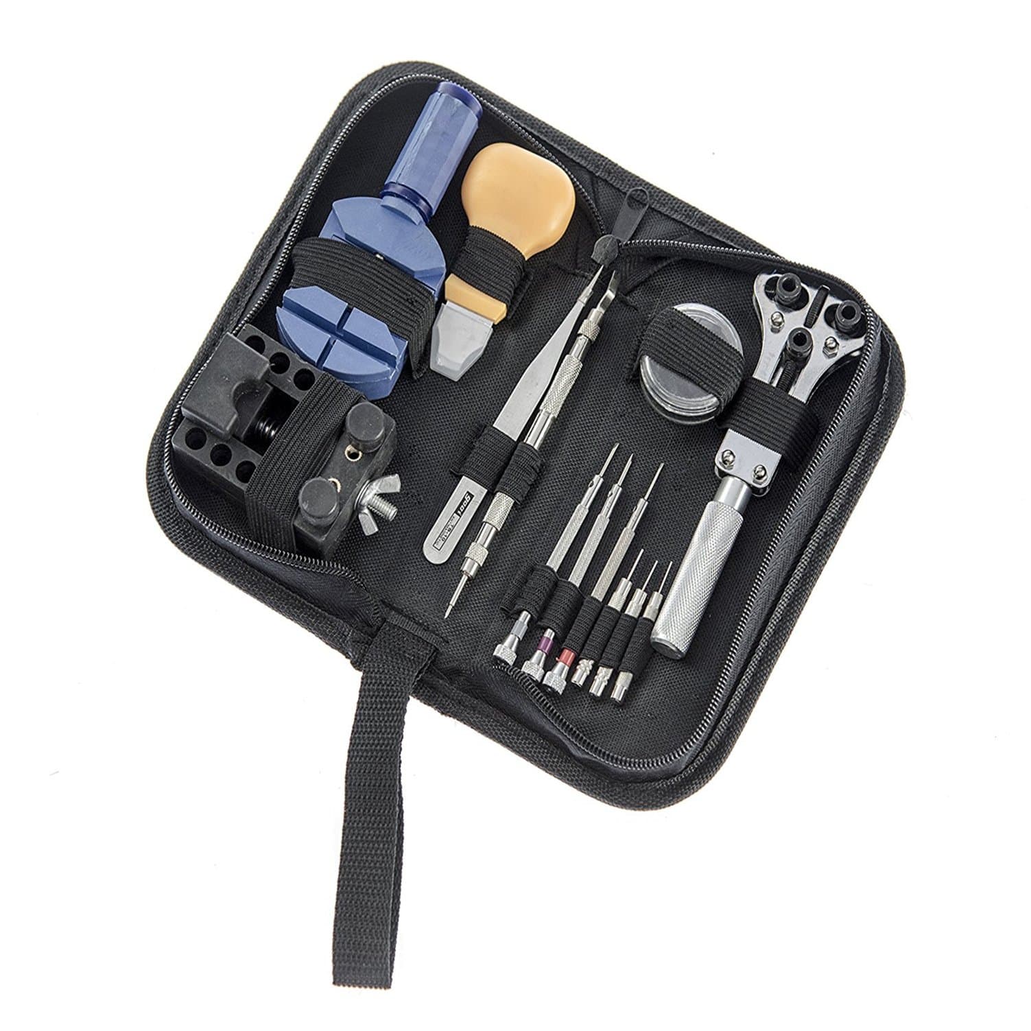 SportsMax Watch Repair Tool Kit with Zippered Bag Case(13 Piece)