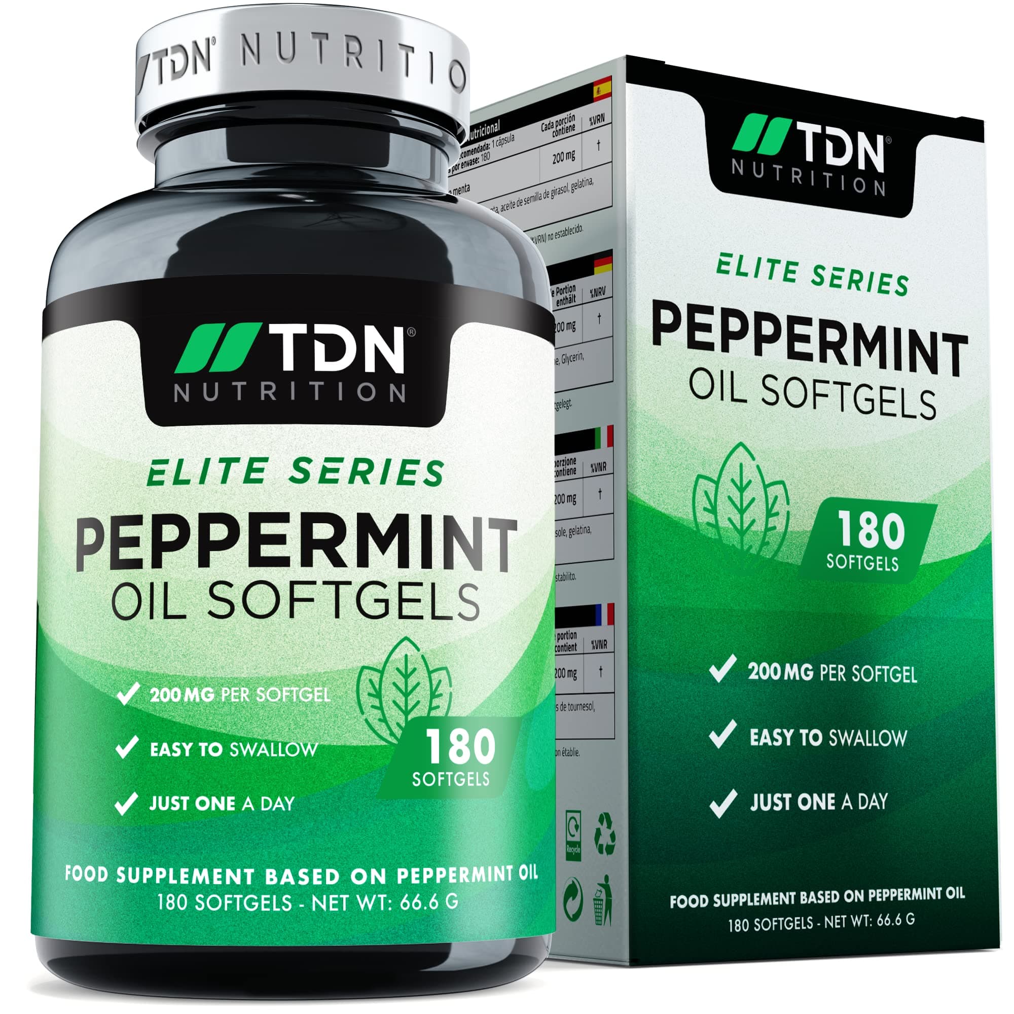Peppermint Oil Softgels - 200mg Pure Peppermint Oil - Helps Relieve Gas, Bloating, & Pain - Natural Peppermint Supplement for IBS & Digestive Support