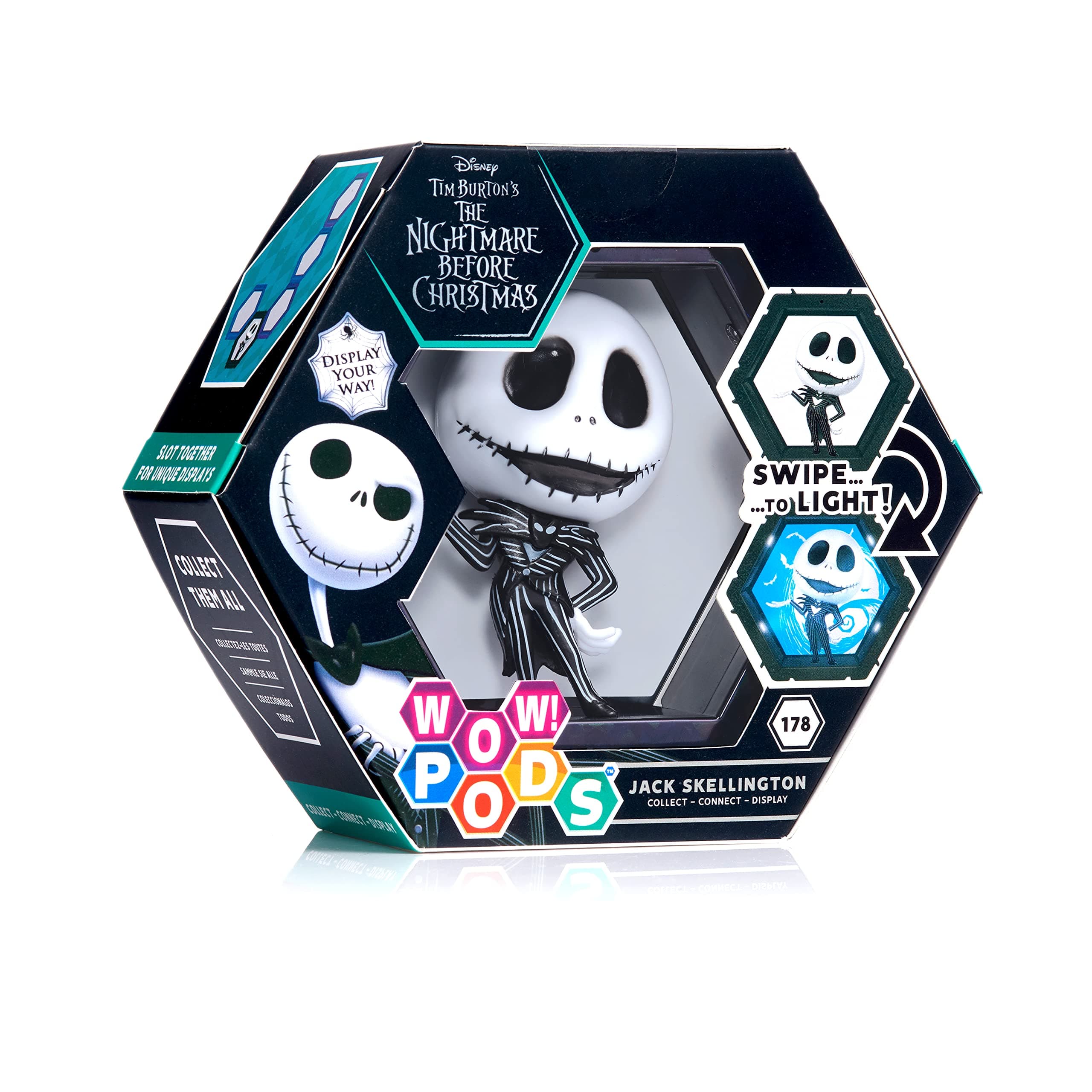 WOW! PODS Jack Skellington - The Nightmare Before Christmas | Official Disney Classic Light-Up Bobble-Head Figure | Collectables, Toys & Gifts | Number 178 in Series