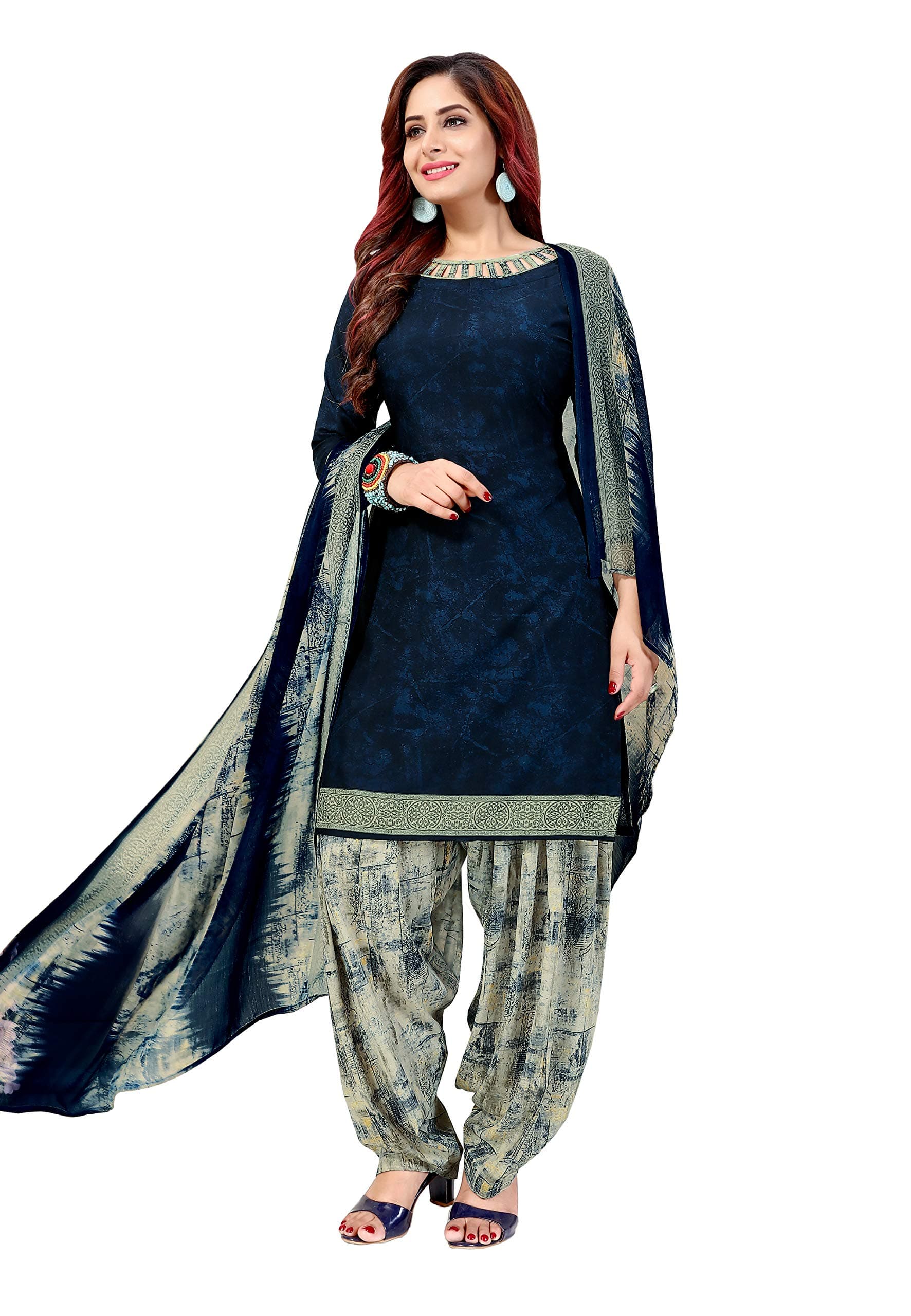 Monira Women's Crepe Printed Dress Material with Dupatta