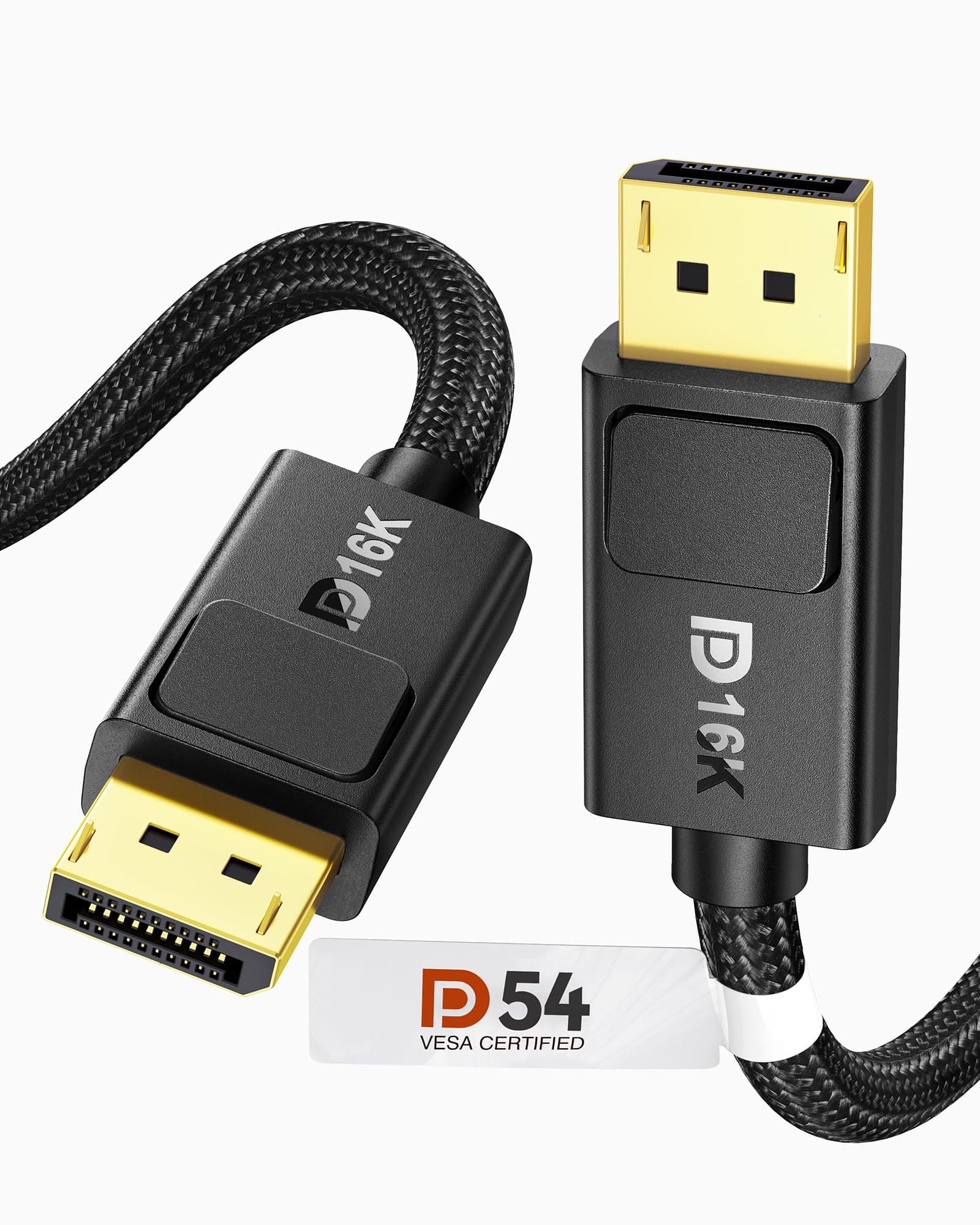 54Gbps DisplayPort Cable 2.1 10FT [VESA Certified], [8K@165Hz, 4K@480Hz 360Hz 240Hz] DP 2.1 Cable 16K, DP54 HDR DSC Display Port Cord Compatible G-Sync Gaming Monitor 5090 7900XTX, S1318