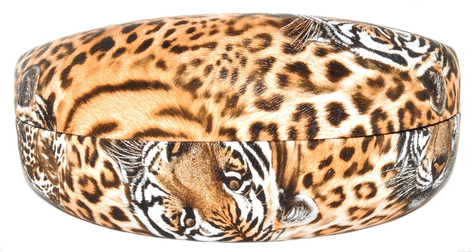 Large Eyeglasses Sunglasses Case Hard Clamshell Stylish Leopard