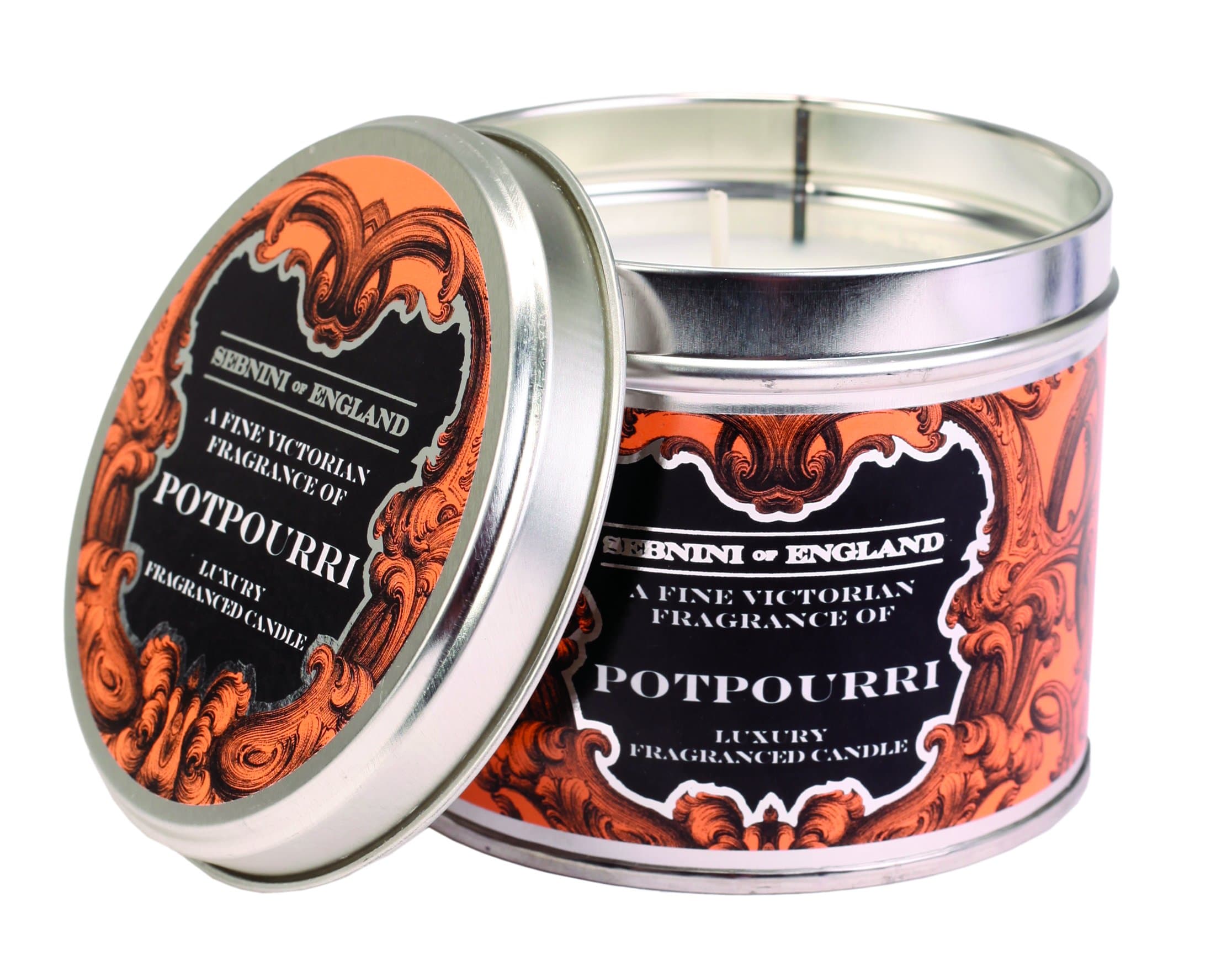Large Scented Candle in Tin Pot Pourri