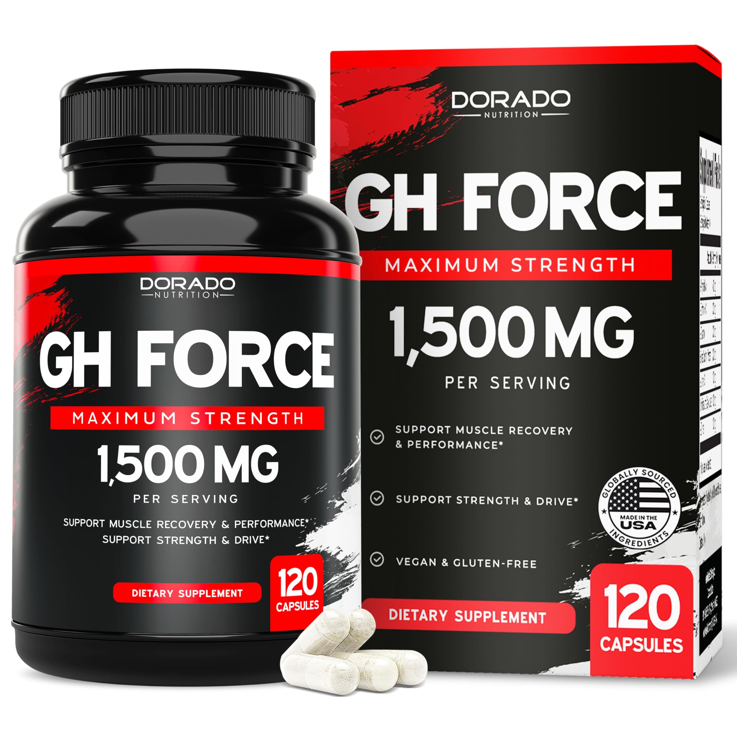 HGH Supplements for Men & Women (120 Count) 1500mg Support Muscle Growth & Healthy Levels of Human Growth Hormone - Promote Healthy Muscle & Recovery for Men Post Workout Supplement - USA Made