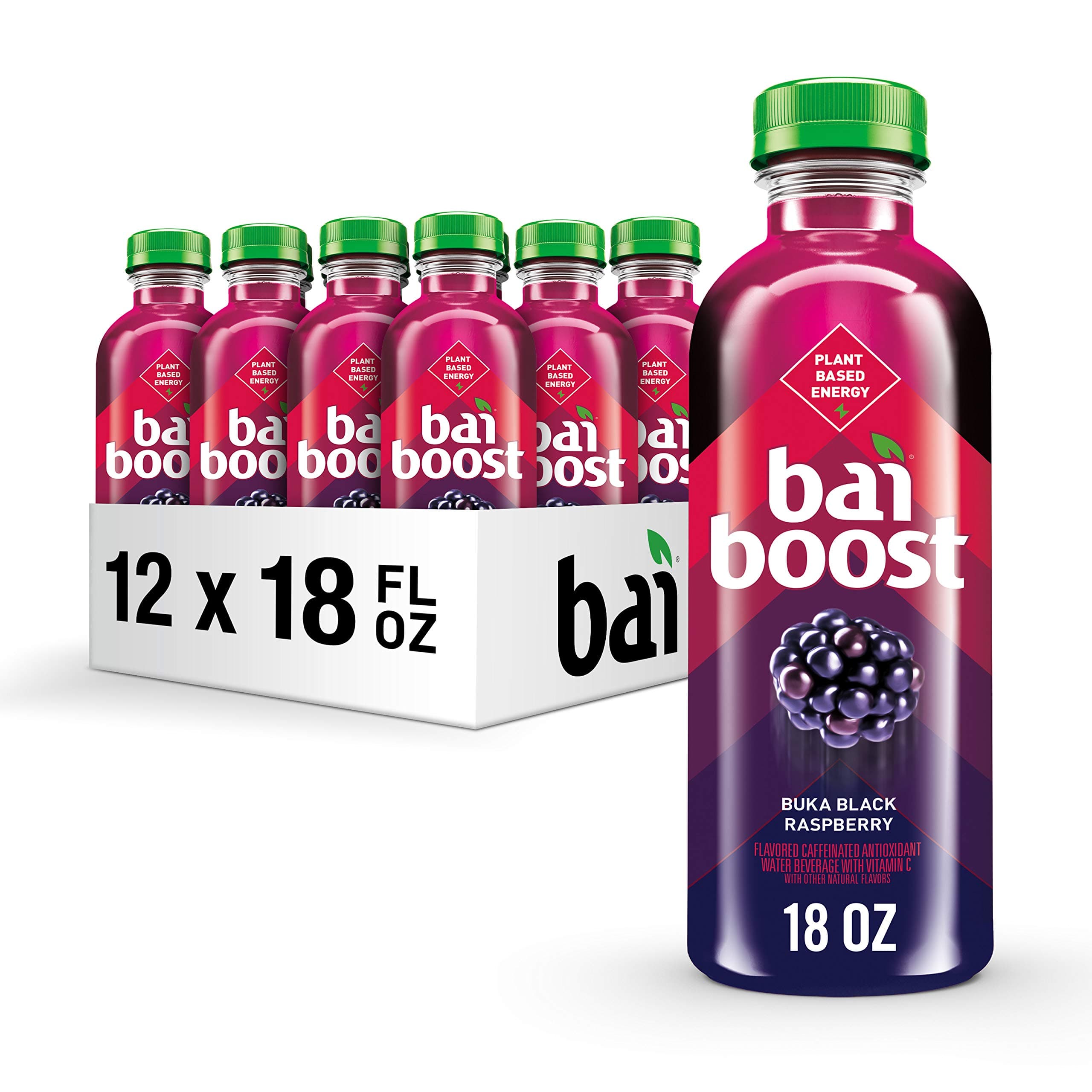 Boost Buka Black Raspberry, Antioxidant Infused Beverage, 18 fl oz bottle (Pack of 12)