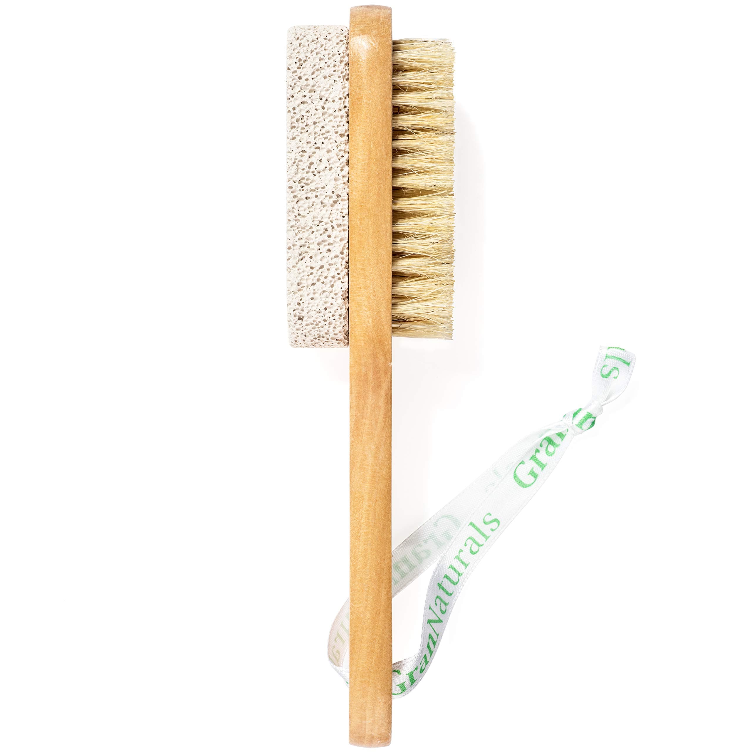 Sponsored Ad – Foot Brush & Pumice Stone with Handle - Callus & Corn Remover, Exfoliator & Scrubber for Dry, Dead Skin on Feet - Natural Bristles & Stone with Wooden Handle - Men & Women