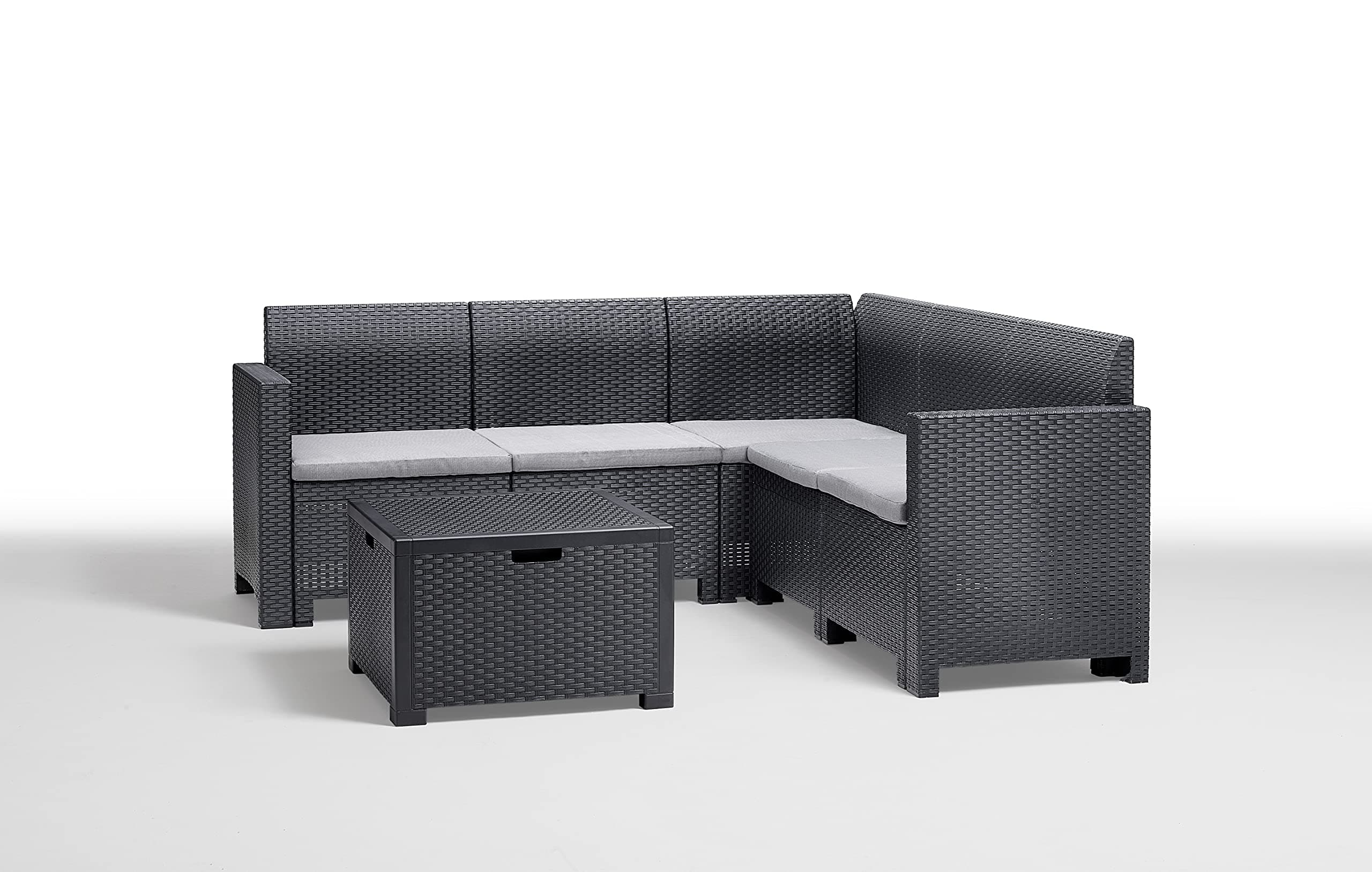 BICA Nebraska Corner Set, Lounge Set 5 Places, Graphite, Rattan Finish
