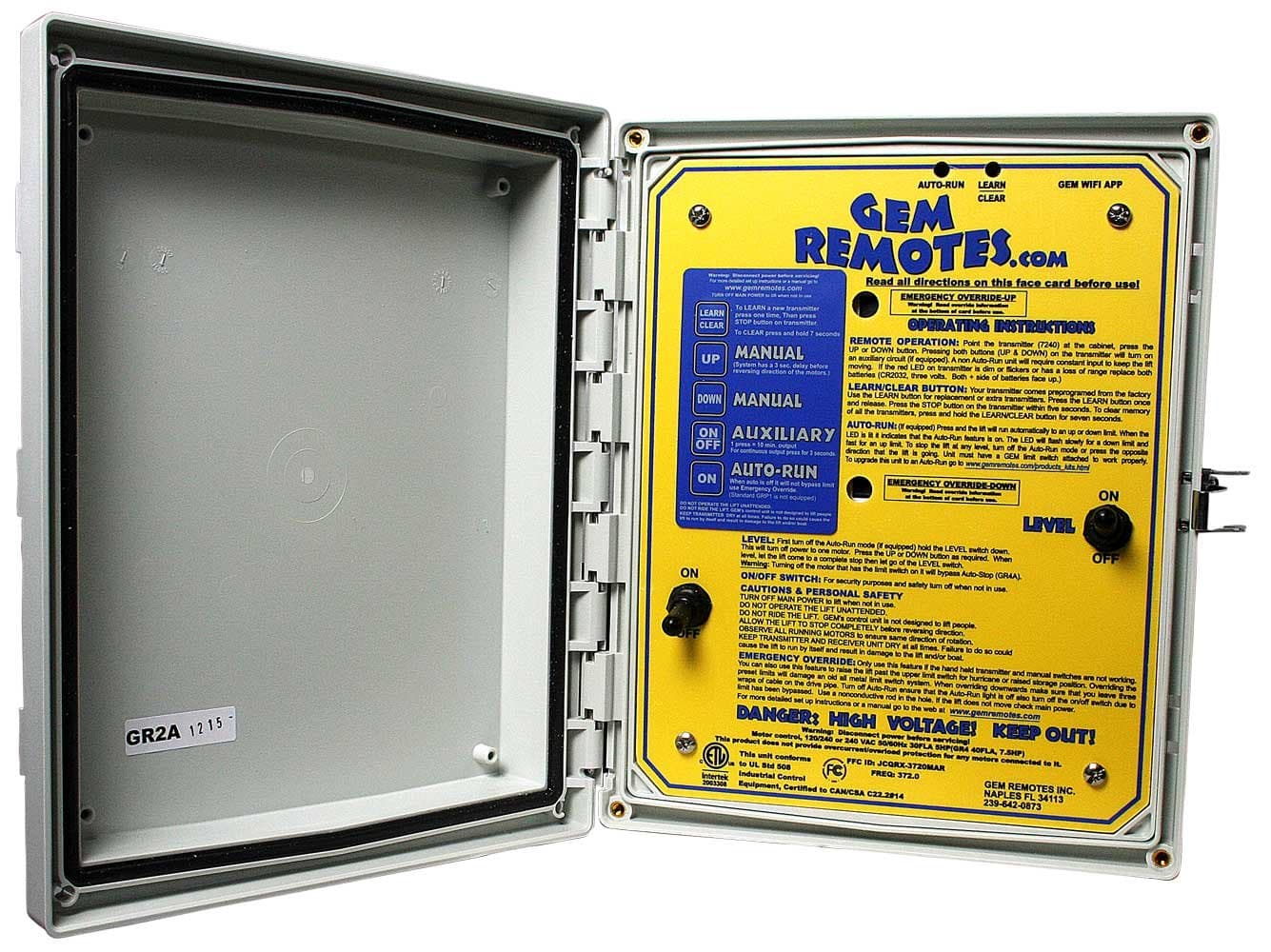 GR2A GEM Boat Lift Remote for Double Motor Lift with Auto Stop Capability