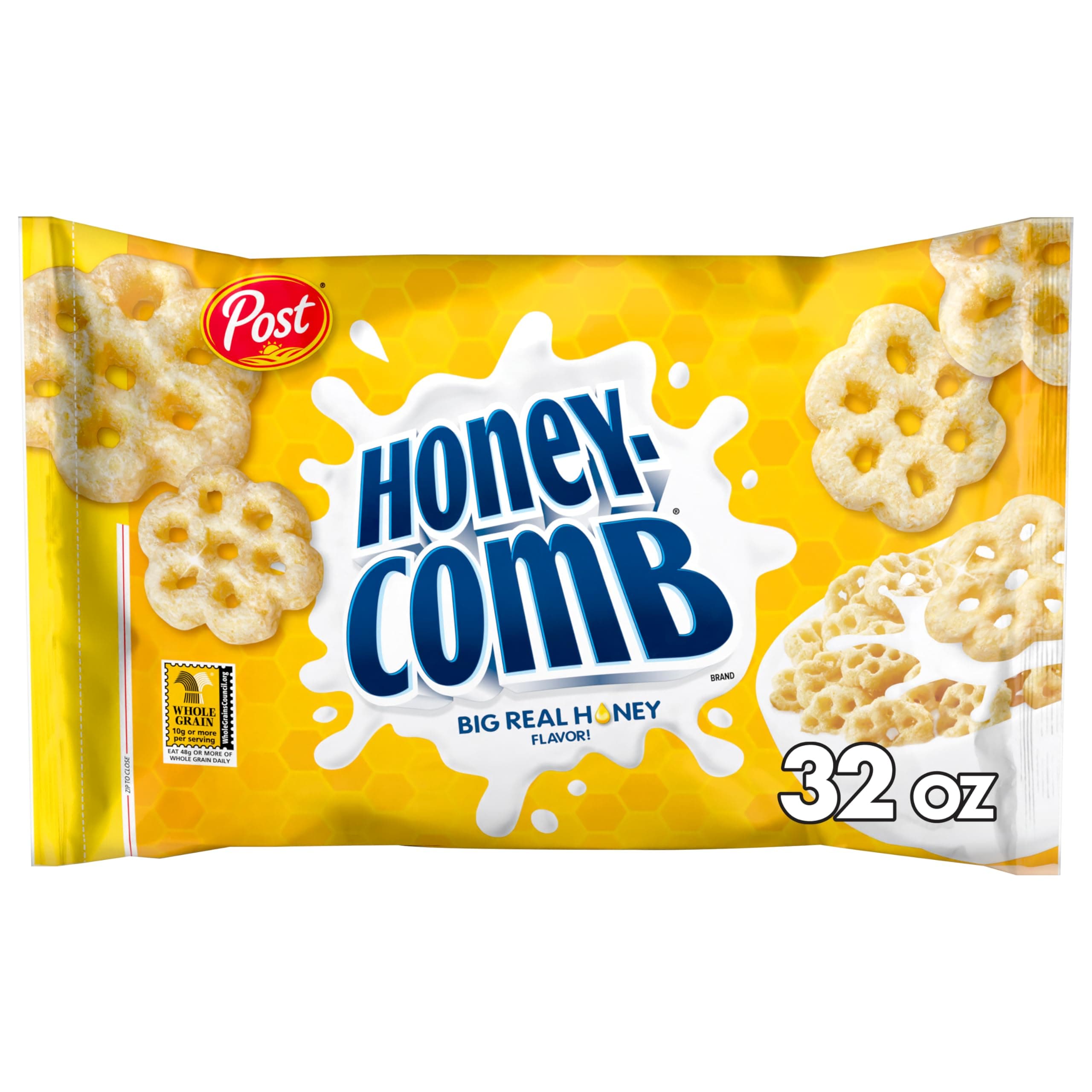 Post Honeycomb® Cereal, Made with Real Honey, Kosher, 32 Oz Bag