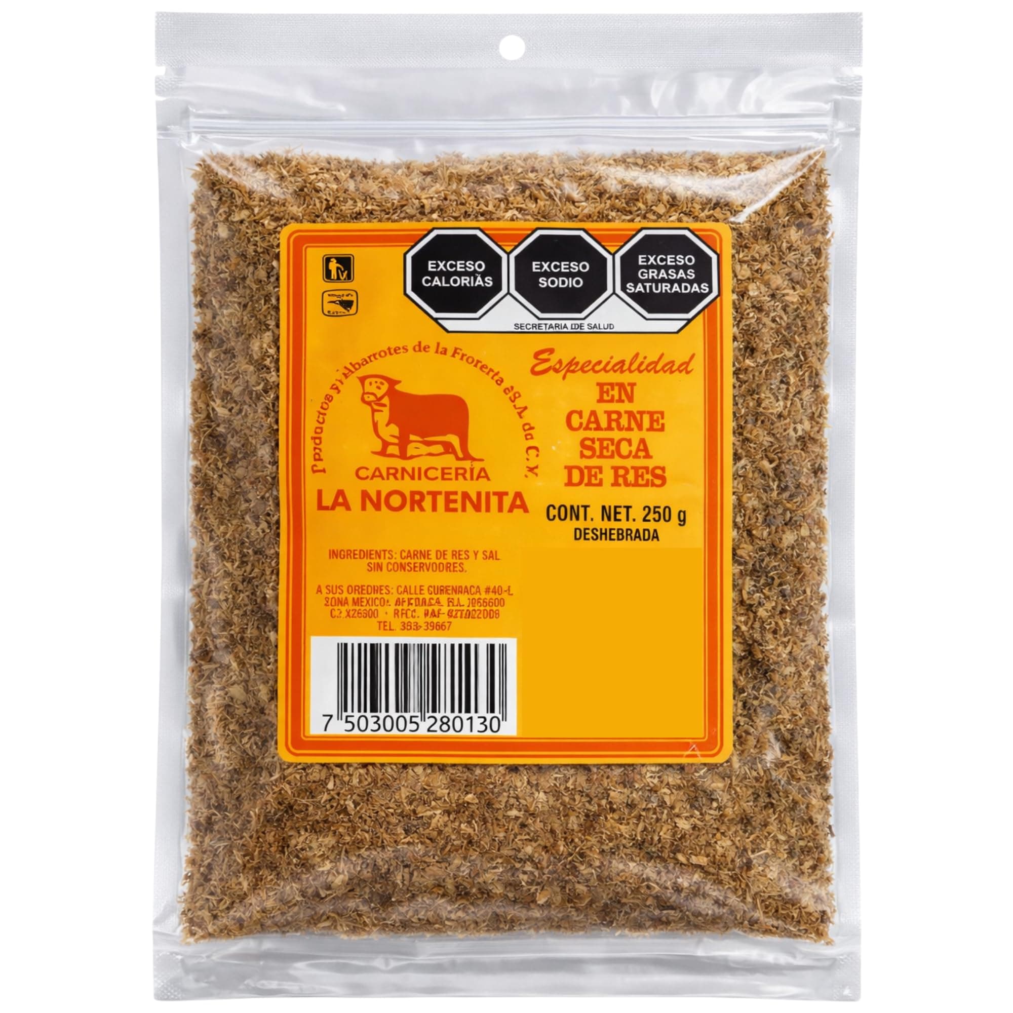 La Nortenita Beef Jerky - Carne Seca de Res, 250g (8.8oz) - Shredded Beef Snacks, Jerky Snacks, Meat Snacks - All Natural Ingredients, Without Preservatives, Premium Quality