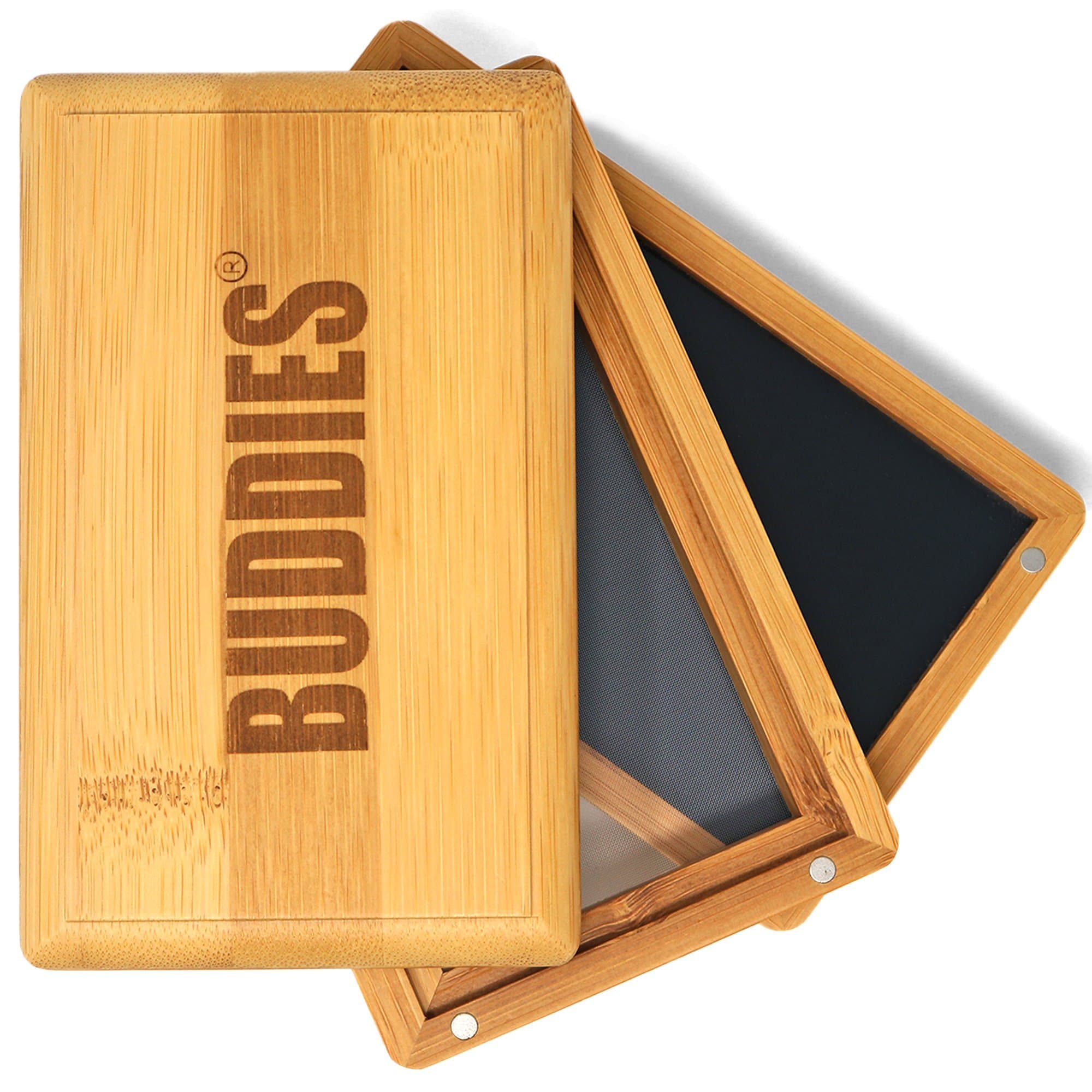 Buddies Bamboo Sifter Box (Small) | for The Collection and Storage of Pollen from Your Favorite Herbs | 100 Micron Sifting Screen