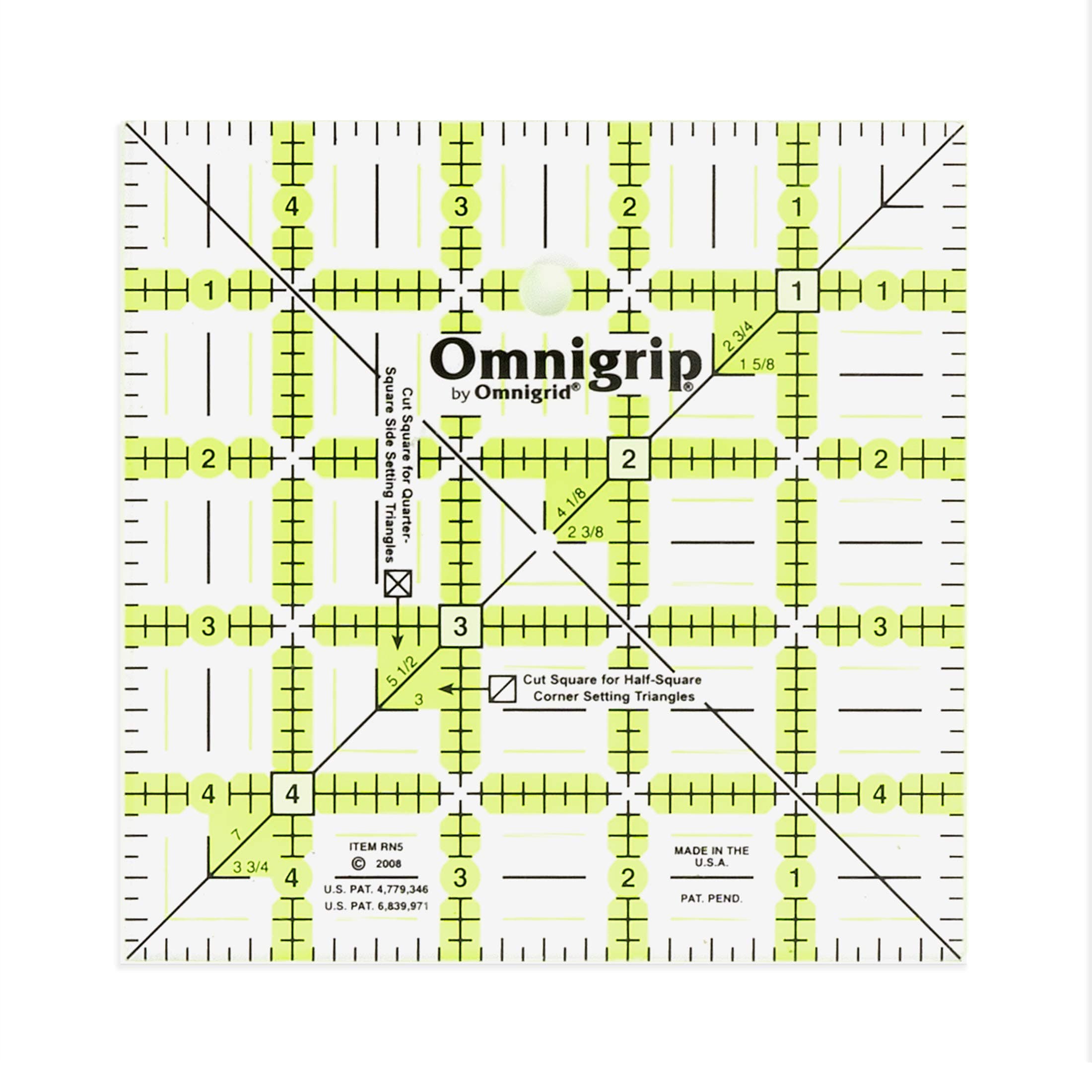 Omnigrip by Omnigrid Non-Slip Ruler, 5" Square