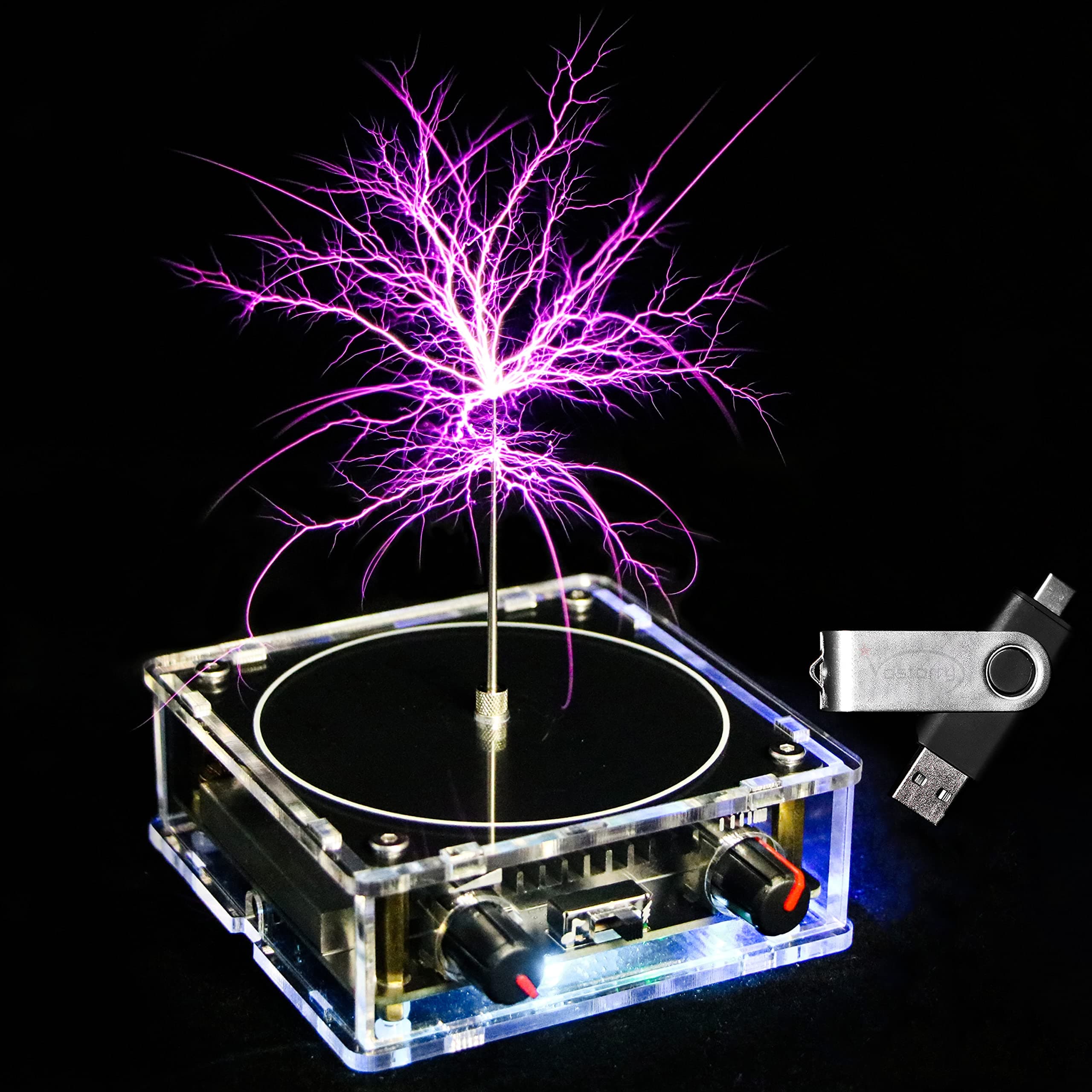 Tesla Coil Solid-State Music Tesla Coil Artificial Lightning Desktop Toy Power Wireless Transmission Model Scientific Experiment Tool