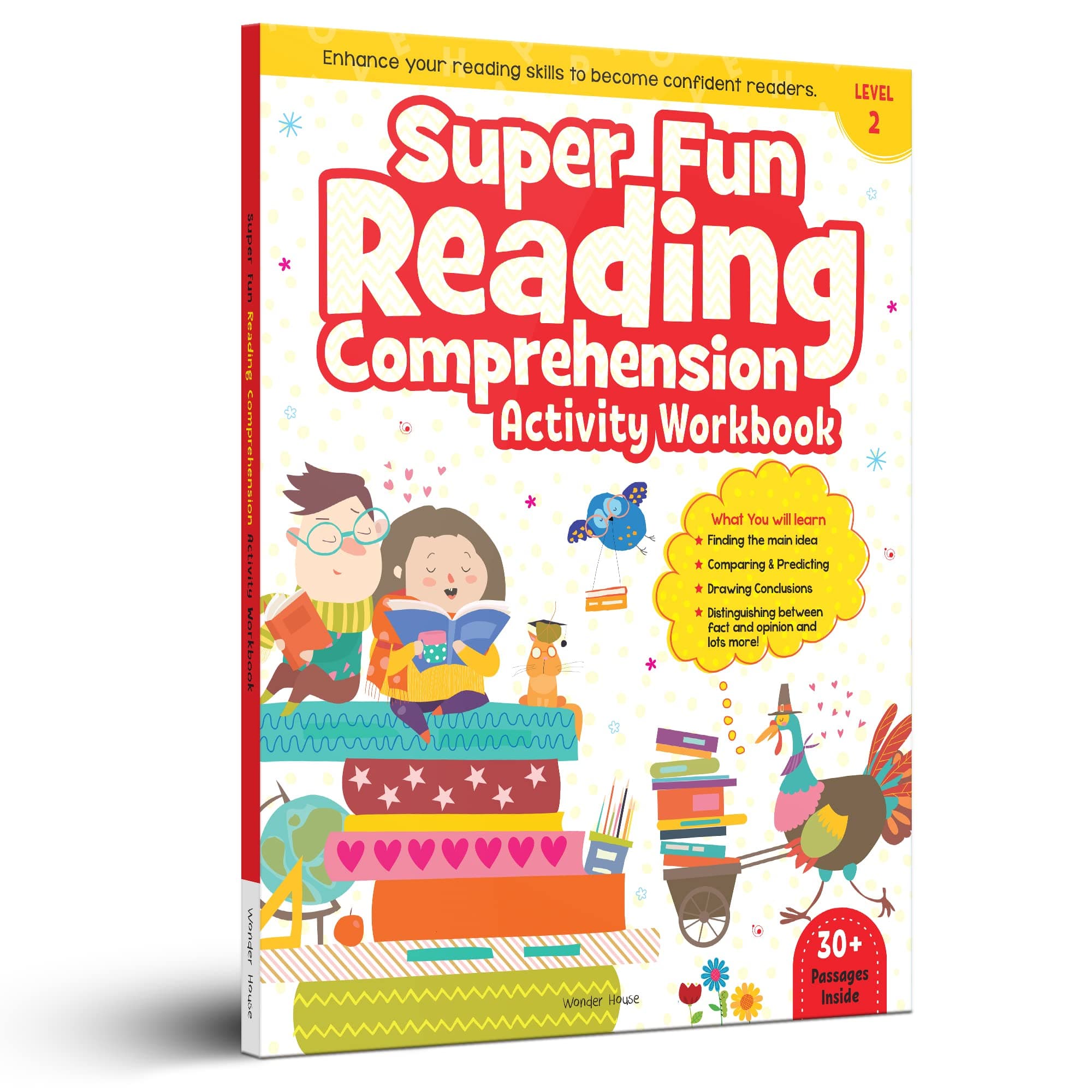 Super Fun Reading Comprehension Workbook: Level 2 | Activity Book for Kids | Ages 7–9 | Strengthen Reading & Thinking Skills with Engaging Passages