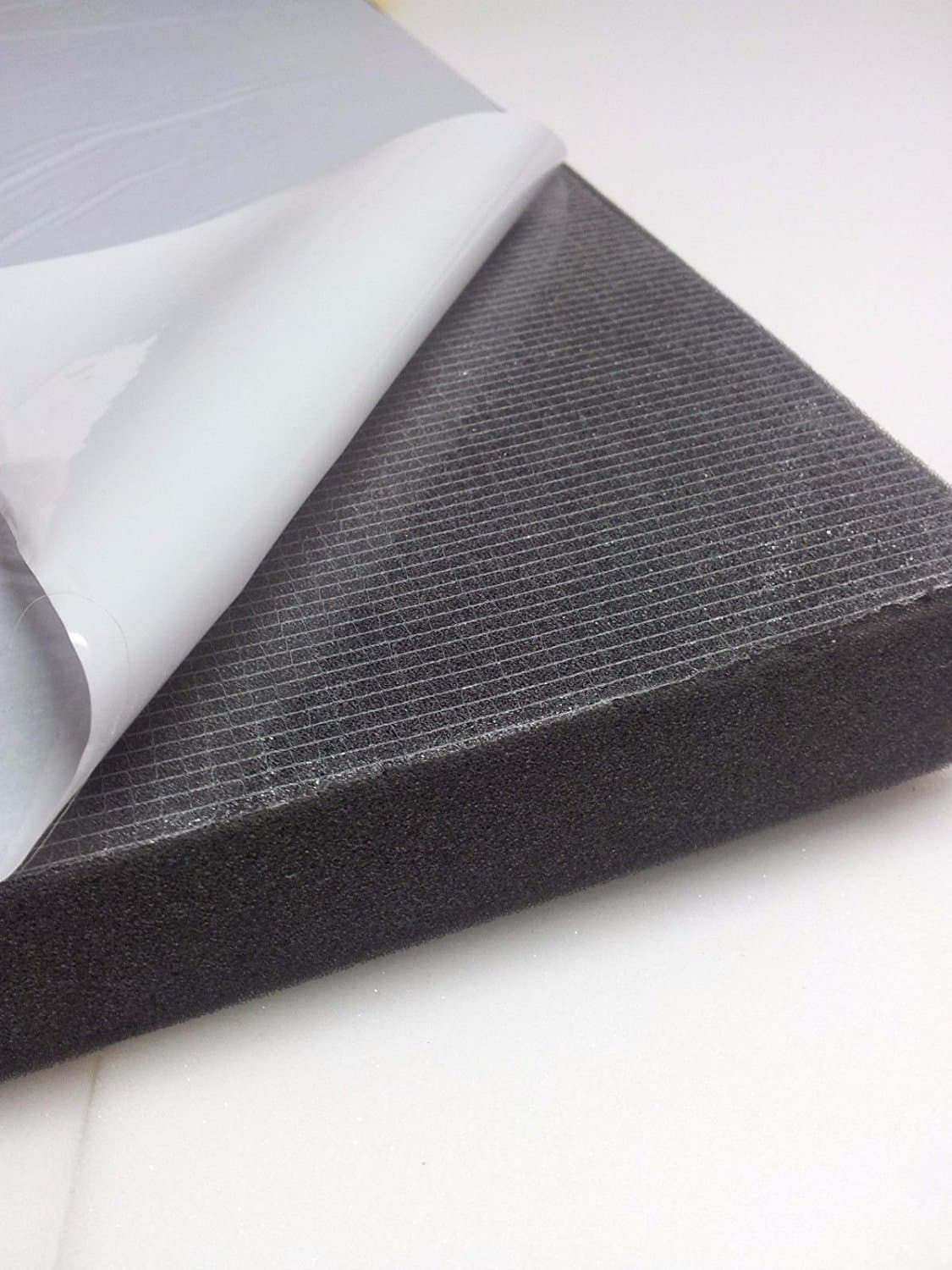 Smooth self-adhesive foam, sound-Proof (100 x 50 cm x H), white or black