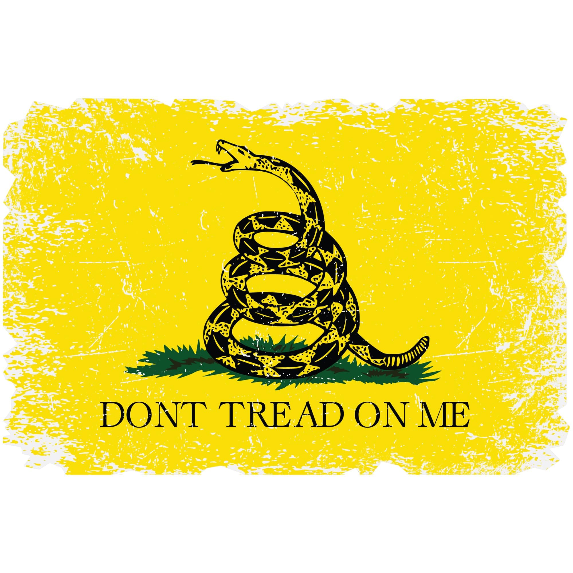 Dont Tread On Me Gadsden Flag Sticker - Distressed Patriotic 1776 American Flag Decal for Cars, Trucks & Vehicle Windows - Made in USA - Rustic (5.4x3.6 inches)