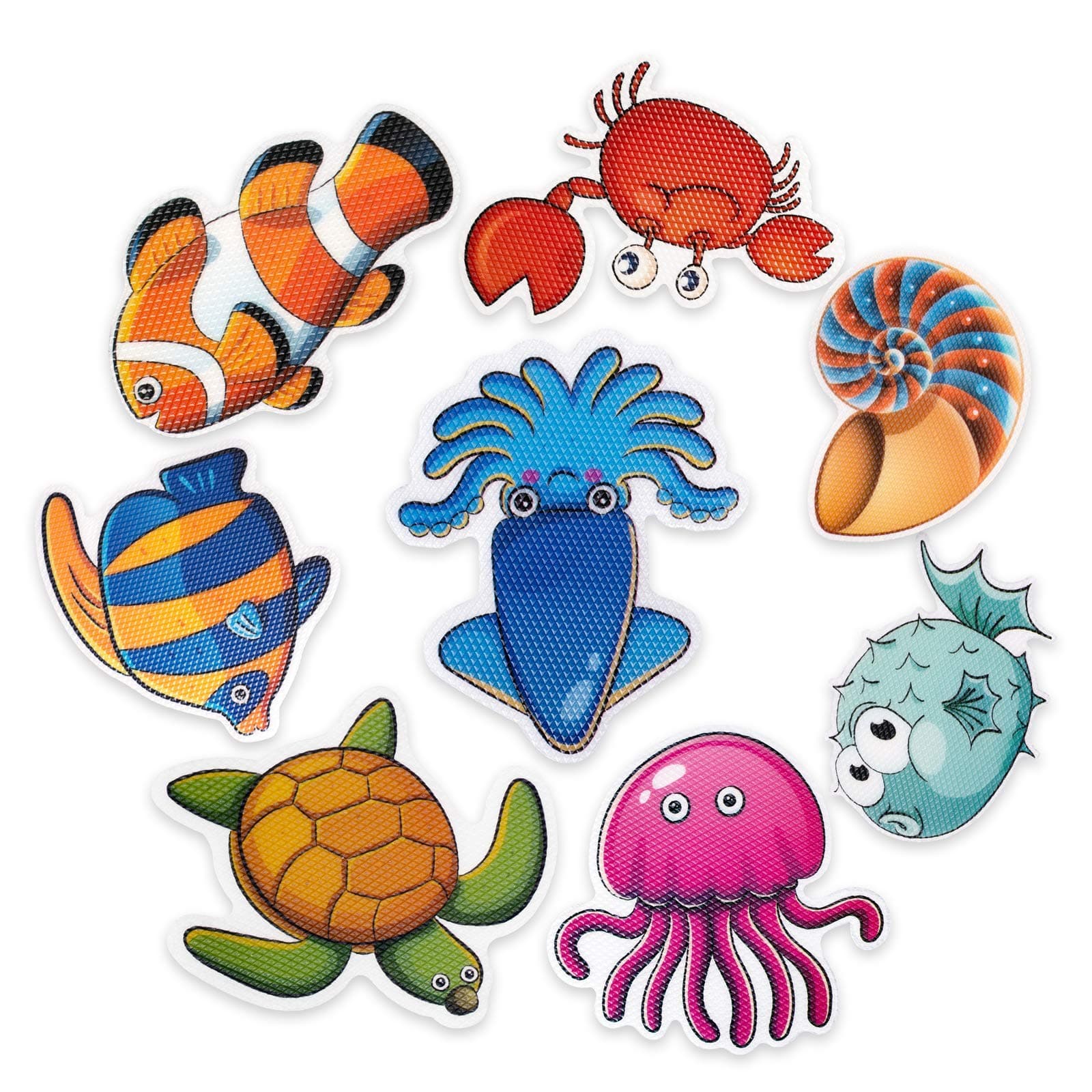 20 PCS Large Bathtub Non Slip Stickers, Cute Sea Creature Anti Slip Shower Stickers, Kids' Gift, Kids' Bathroom Decor for Bathtubs, Showers, and Other Slippery Surfaces (with Scraper)