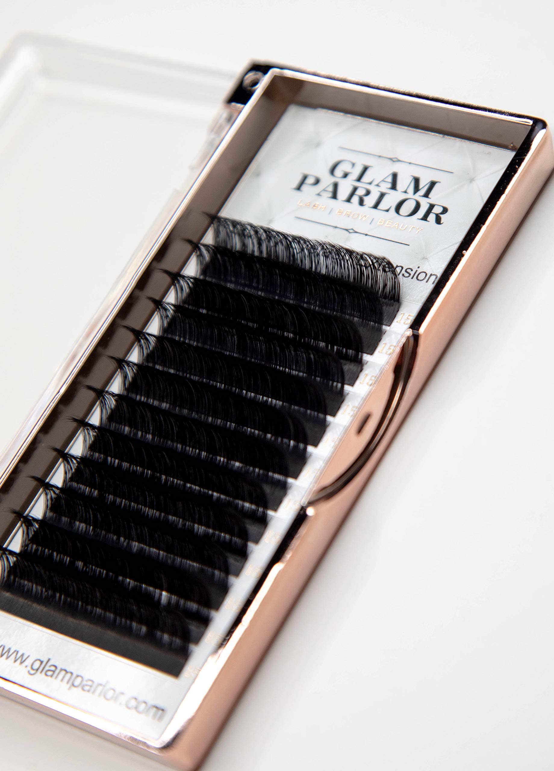 Glam Parlor .05 D Mixed Tray Faux Mink Individual Volume Eyelash Extensions - Soft Dark Matte - Easy to Fan - No Residue Strip - Avail 8-17mm Individual & Mixed Tray - For Salon Use (Mixed D Curl)