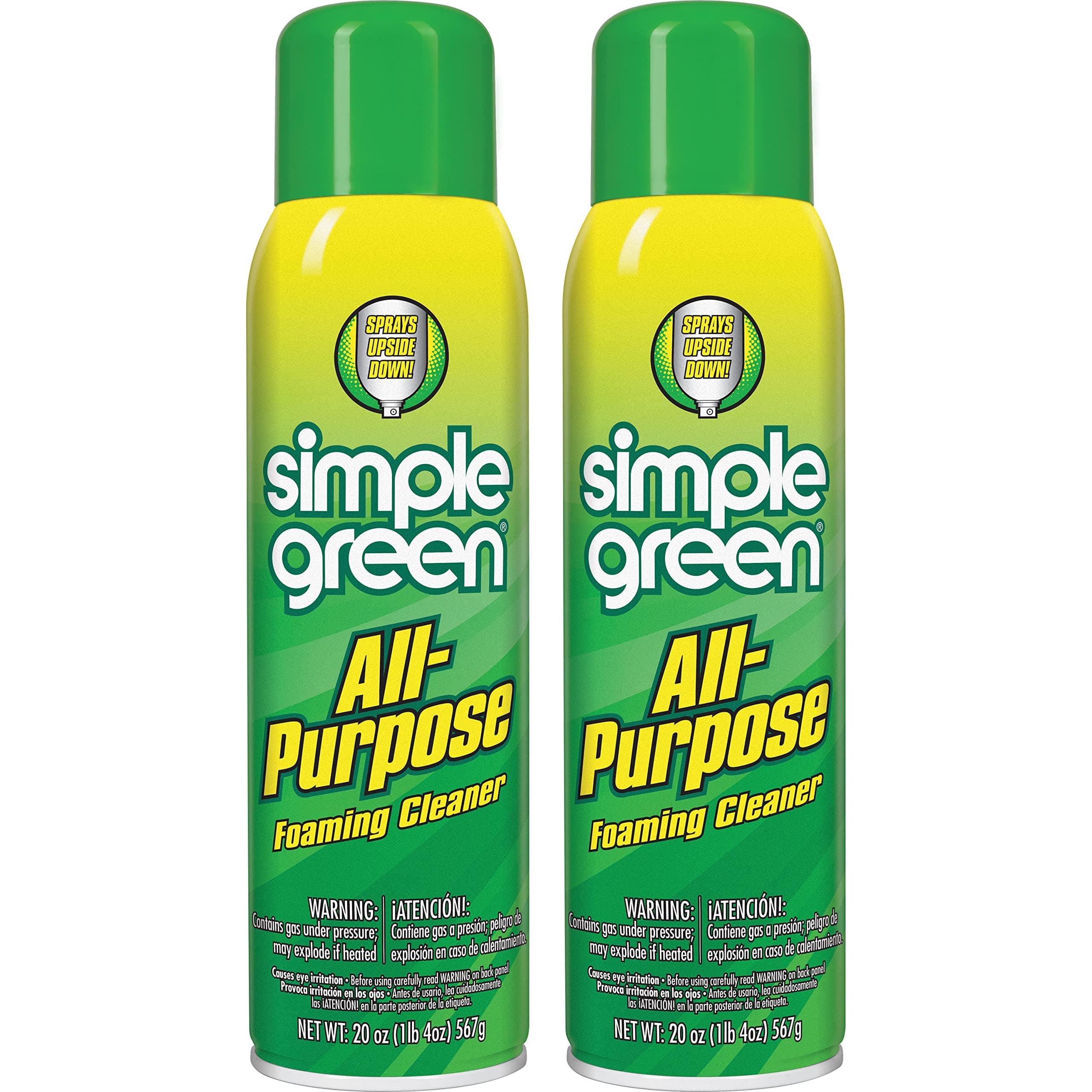 Simple Green All-Purpose Foaming Aerosol Cleaner, All-Purpose Cleaning and Degreasing, 20 Oz (Pack of 2)