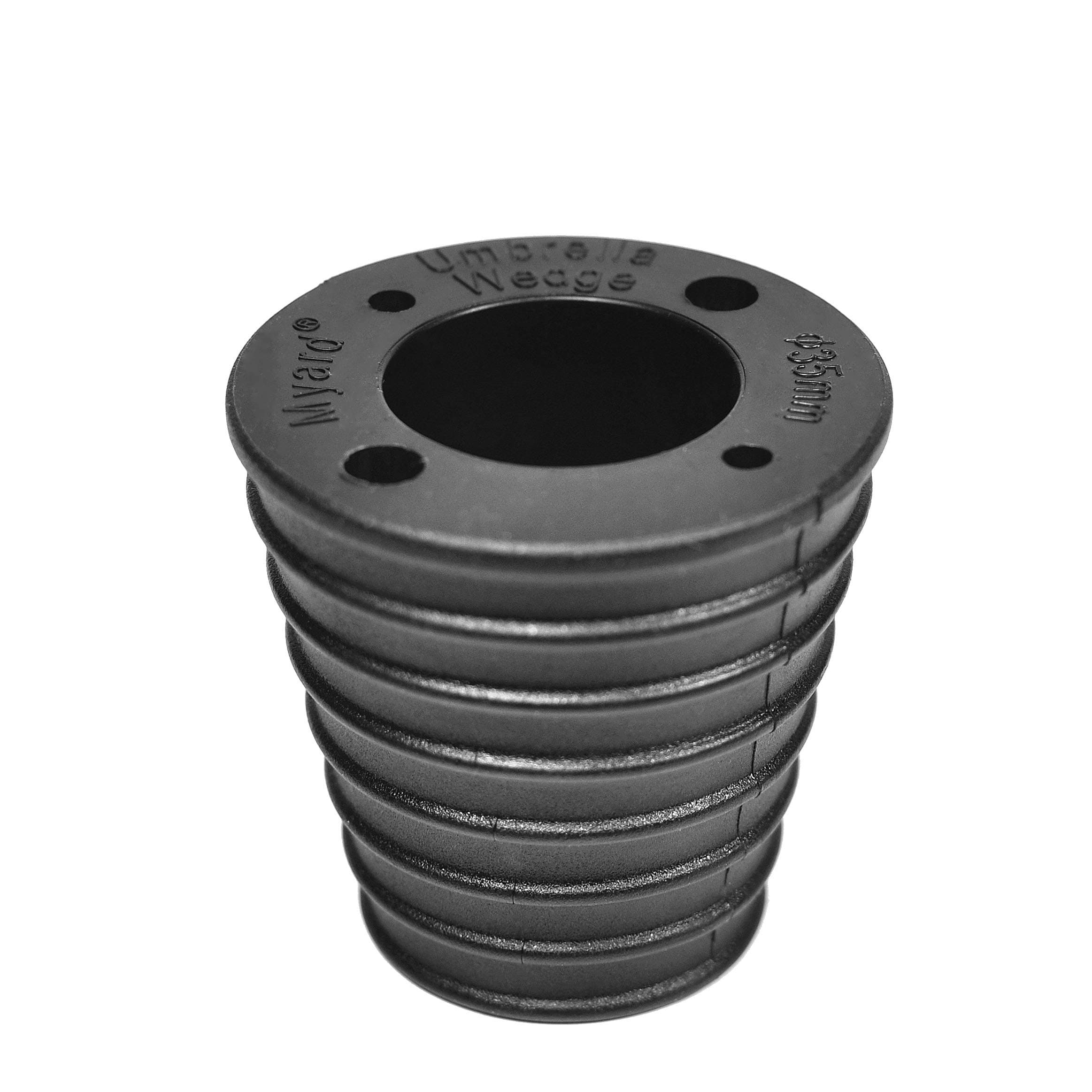 MP UW35H4 Myard Patio Umbrella Cone Wedge Shim, Wind-Resistant, Twist to Fit, for Patio Table Hole or Umbrella Base 1.8-2.4 Inch, Pole Diameter 1-3/8" (35mm, 4 Holes, Black)
