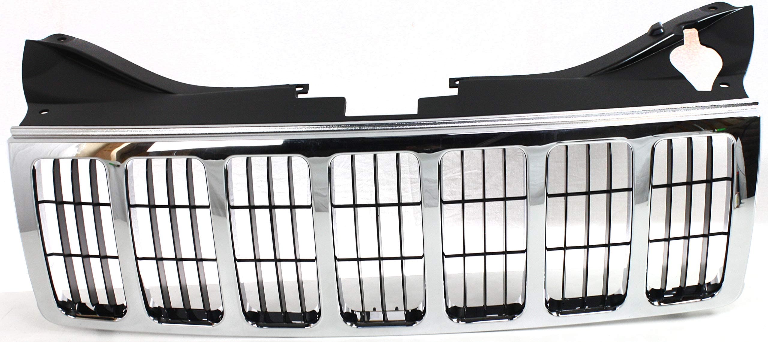 Grille Assembly Compatible with 2005-2007 Jeep Grand Cherokee Chrome Shell and Insert