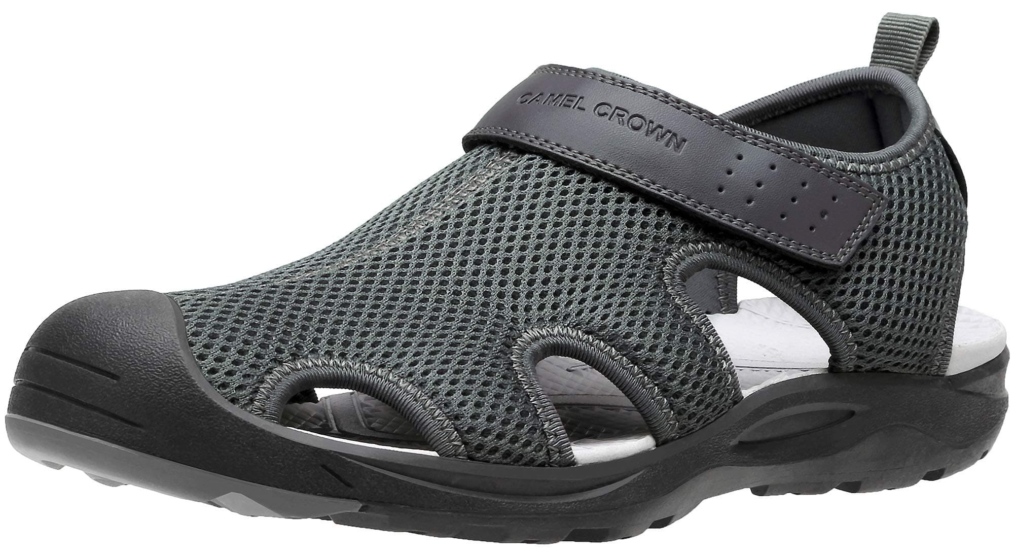 Men's Mesh Hiking Sandals Closed-Toe Beach Sandal for Athletic Outdoor Summer Waterproof