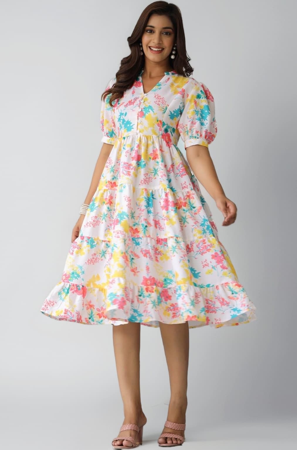 Leriya Fashion Summer Dress for Women | Short One Piece A-Line Midi Dress | Lightweight Vacation Wear & Daily Casual Outfit