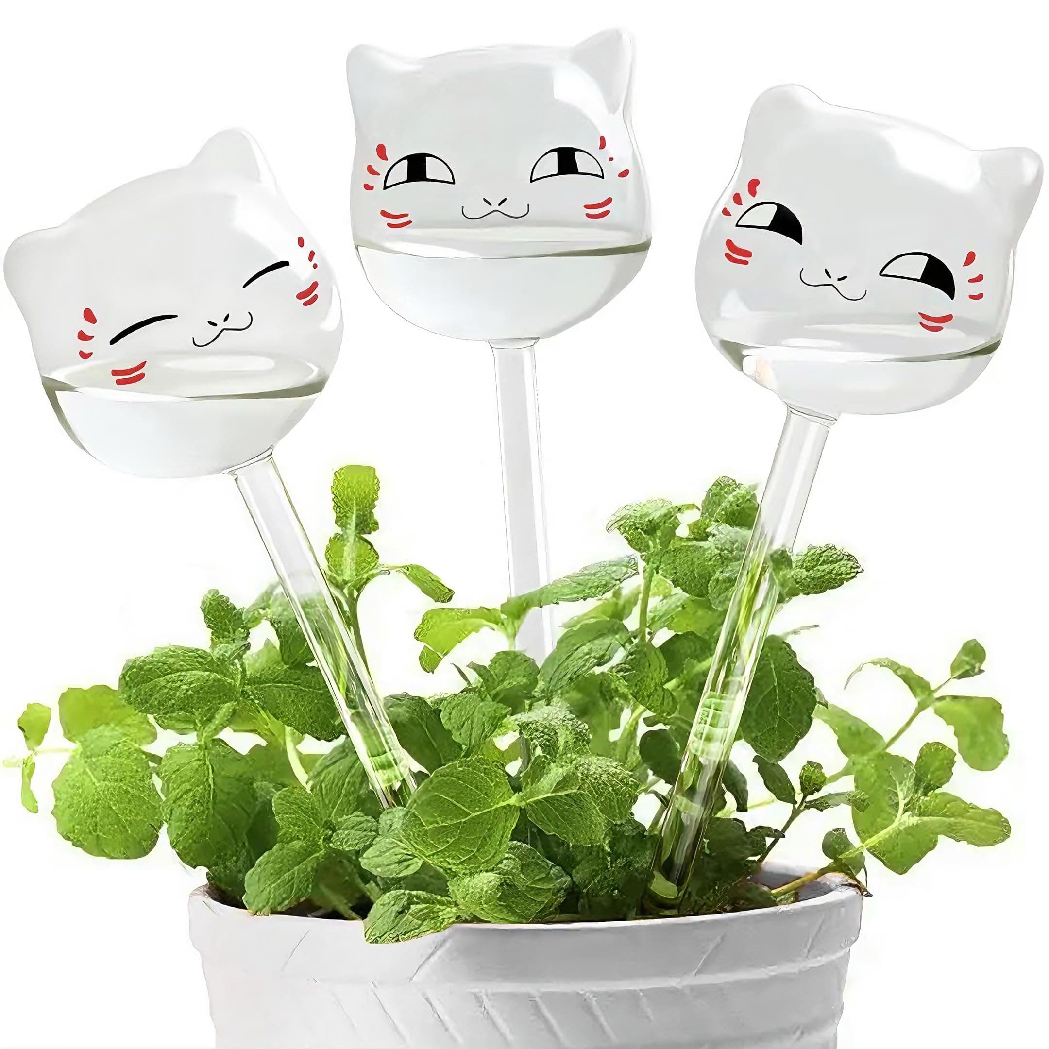 KiKiHeimPlant Waterer Self Watering Globes,Lovely Shape Hand Blown Transparent Mini Durable Clear Glass Aqua Bulbs