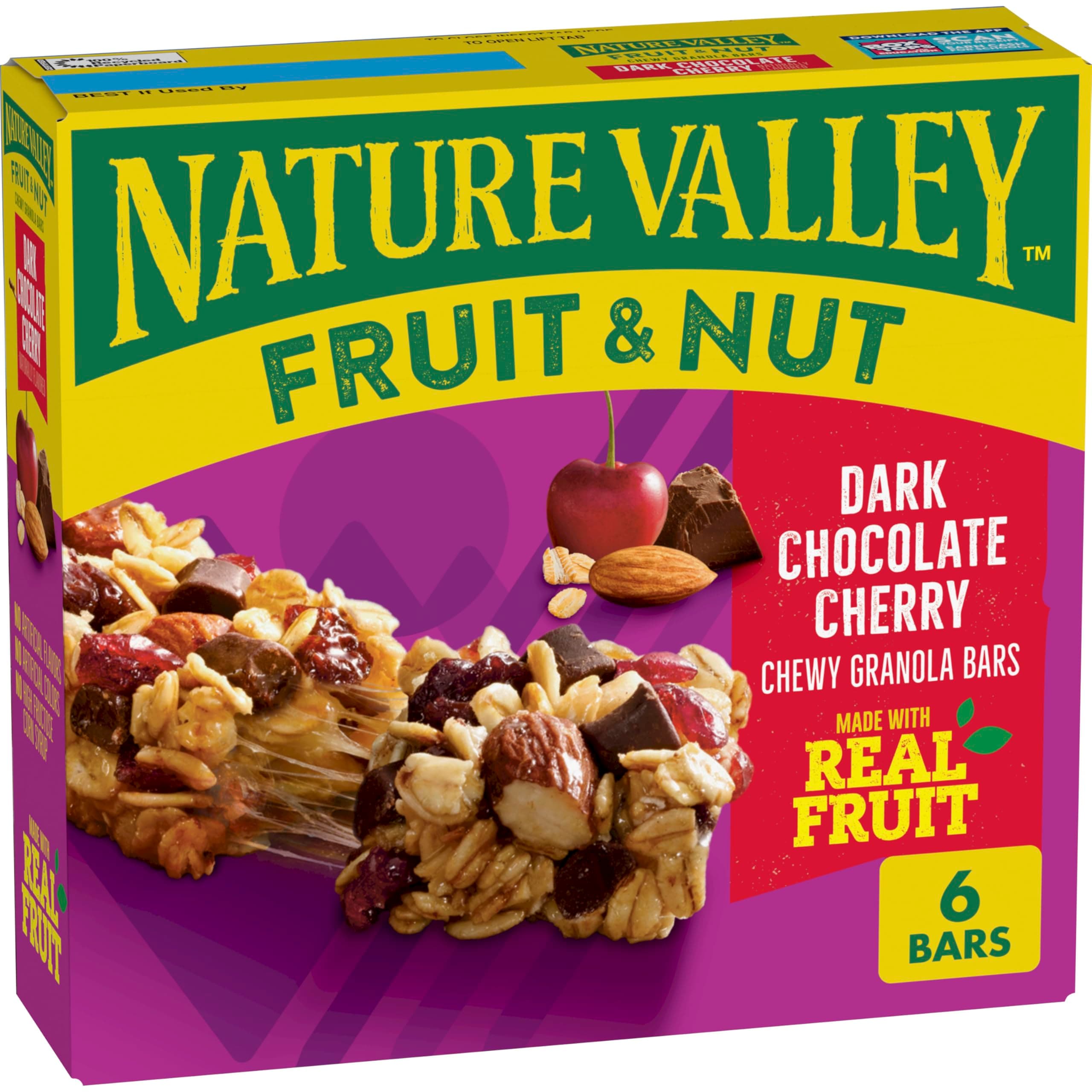 Nature Valley Fruit and Nut Granola Bars, Dark Chocolate Cherry, 6 ct