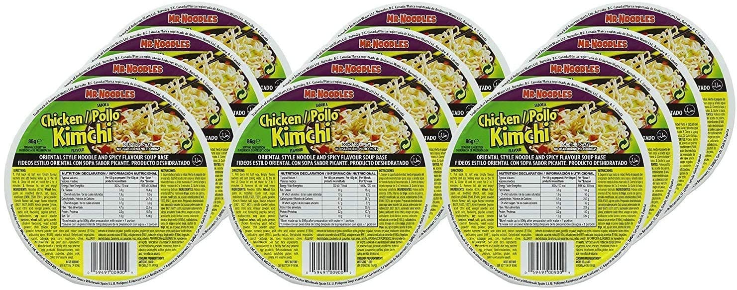 Mr. Noodles Kimchi Chicken Bowl 86g - Pack of 12,COST63325